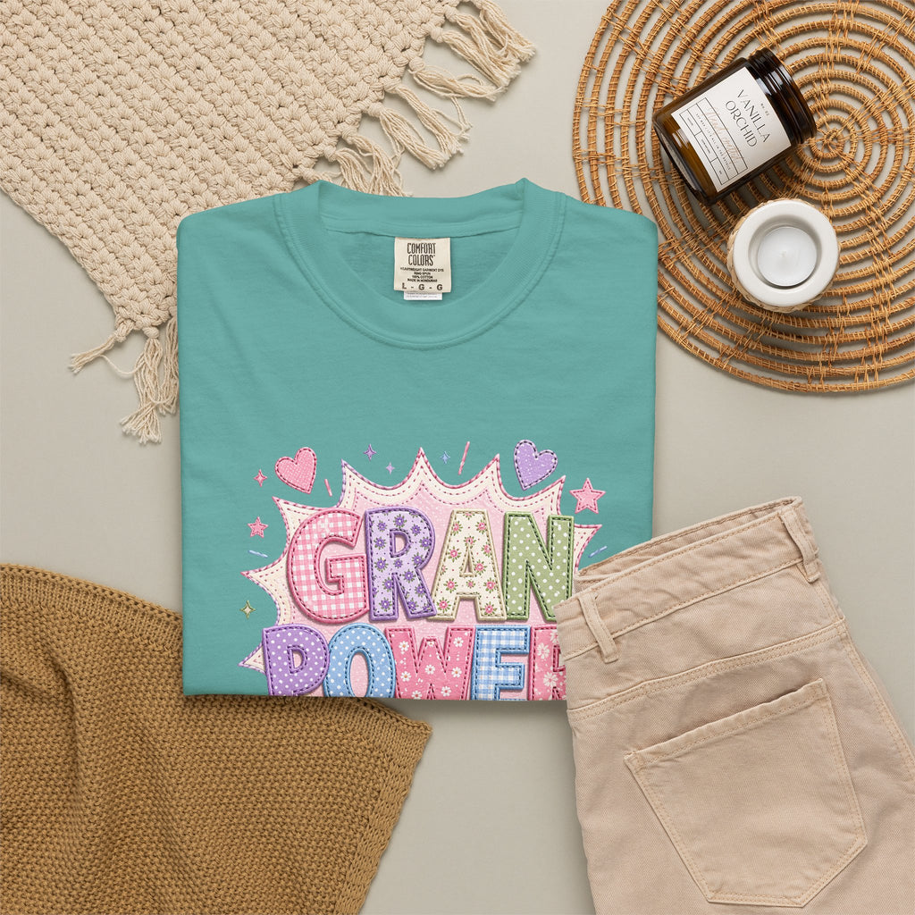 Gran Power T-Shirt — Cute Pastel 'Gran Power' Graphic Tee for Grandparents, Mother's Day Gift