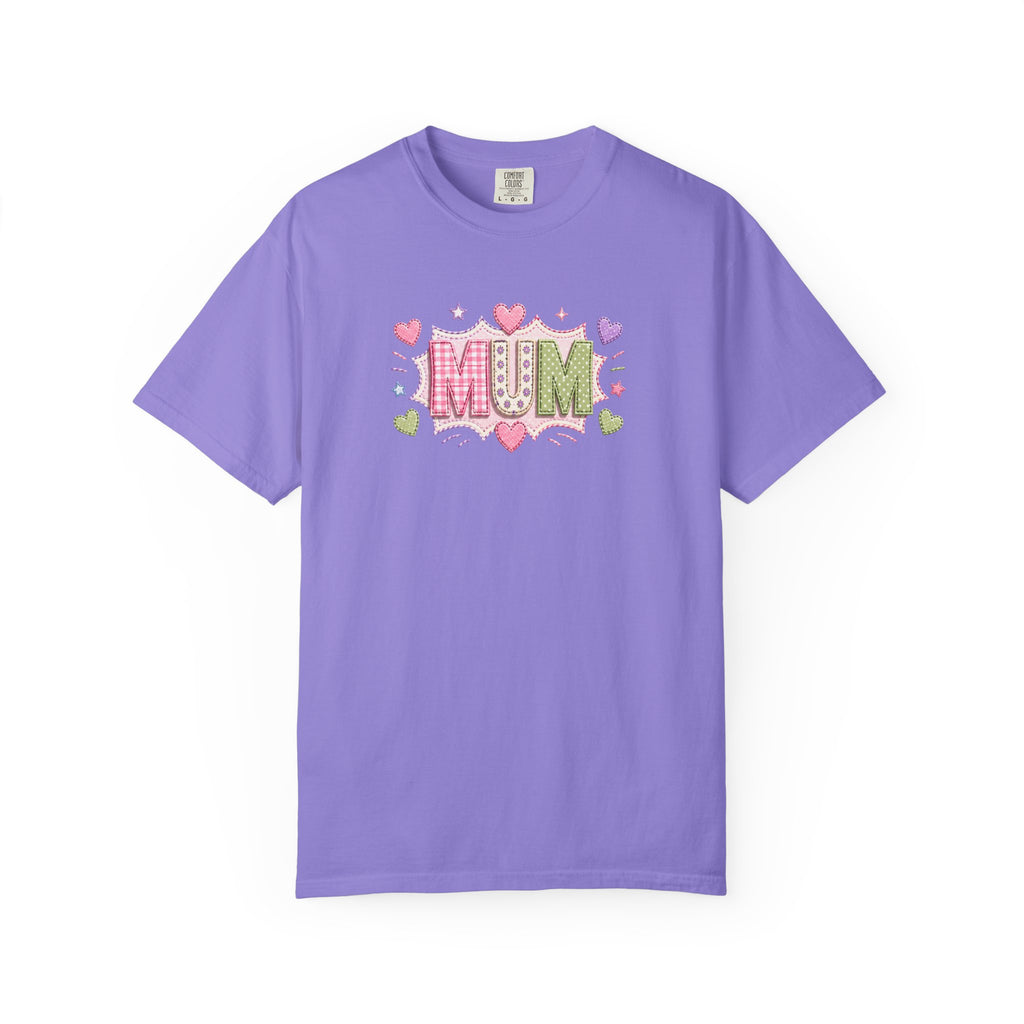 MUM Heart Patch Graphic T-Shirt — Cute Floral Mother’s Day Gift