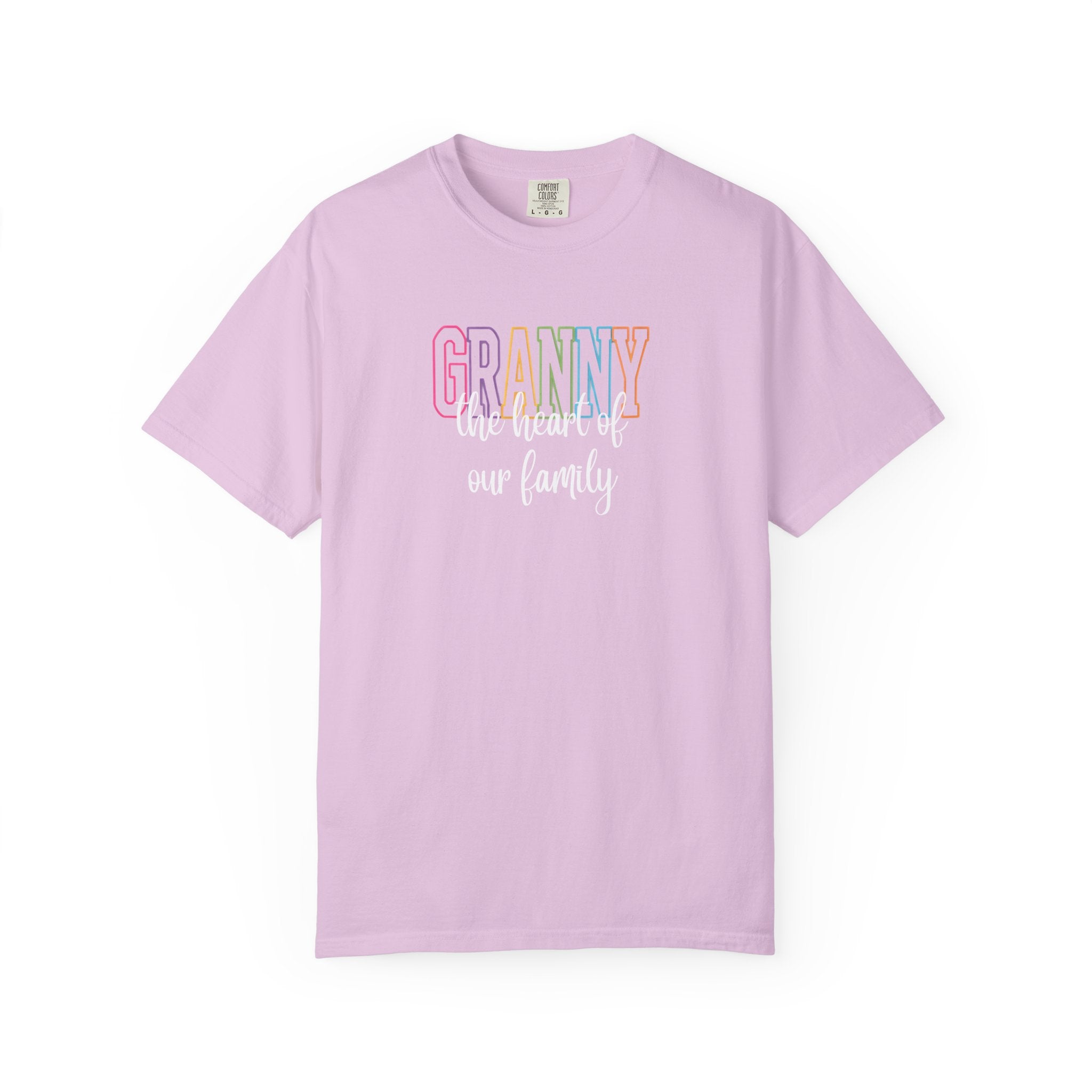 Grandma T-Shirt — "Grandma the Heart of Our Family" Pastel Comfort Tee