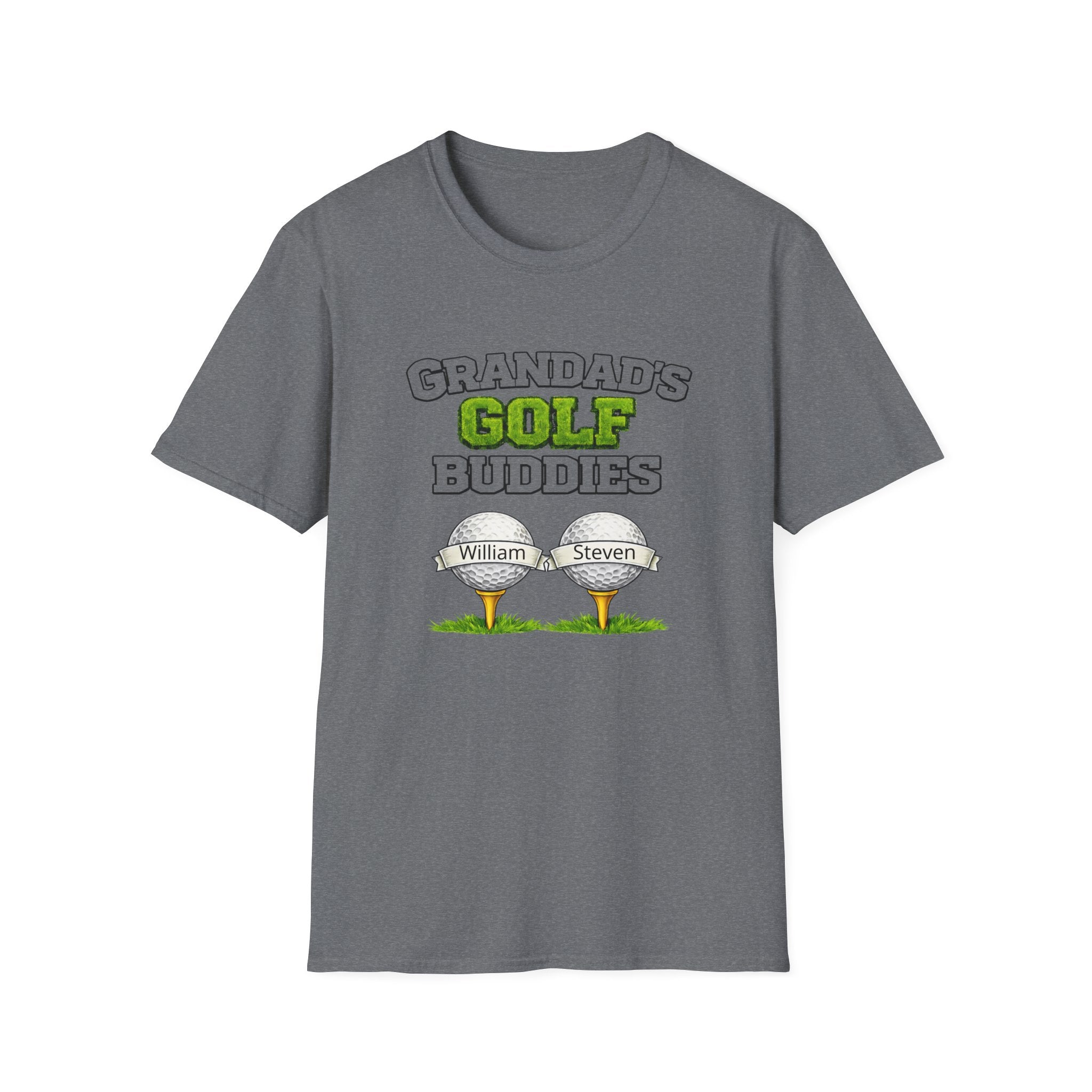 Grandad's Golf Buddies T-Shirt — Personalized Names Golf Tee