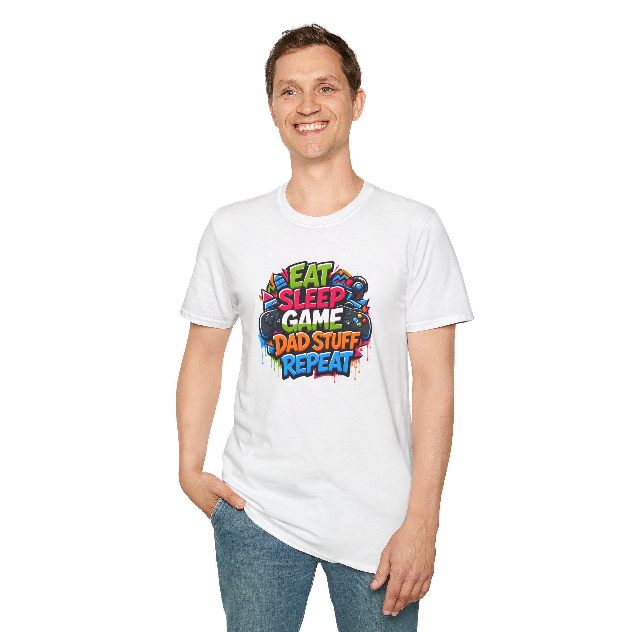 Eat Sleep Game Dad Stuff Repeat T-Shirt