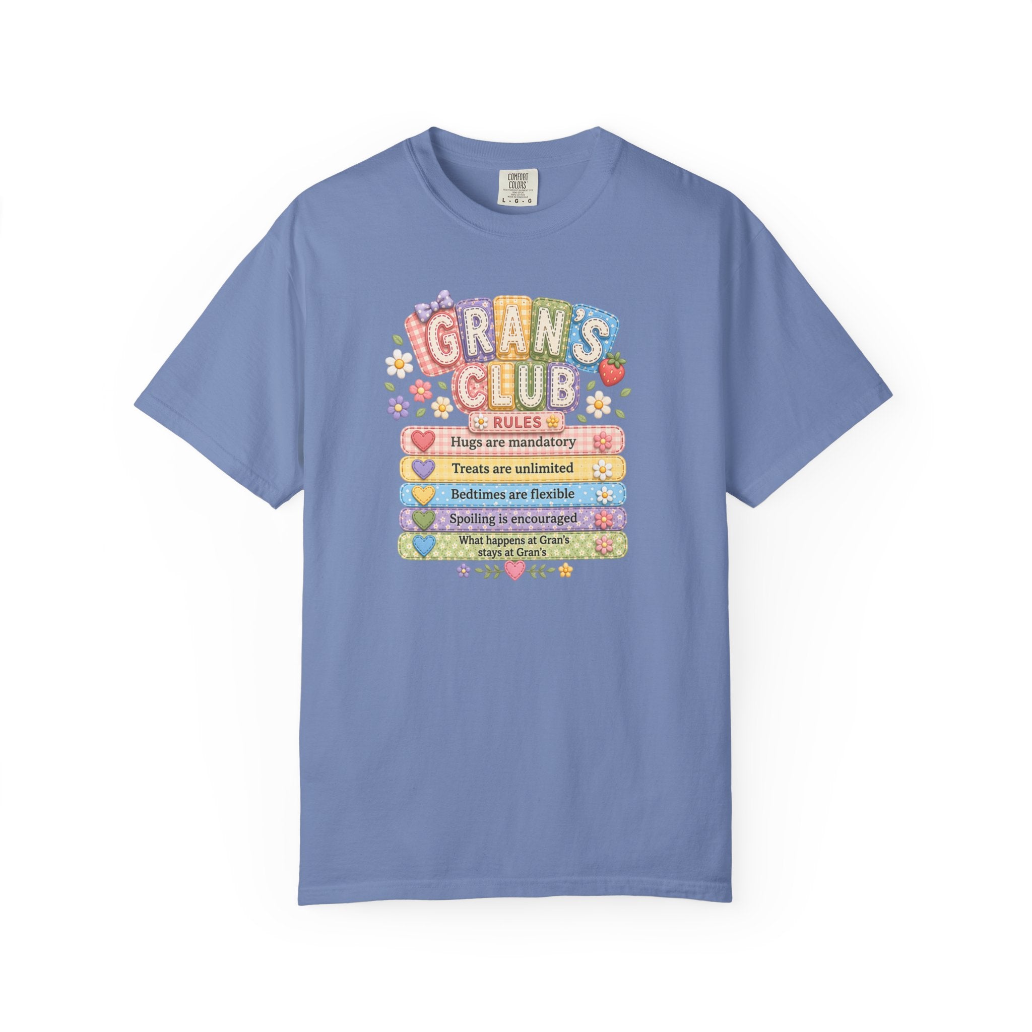 Grans Club Rules T-Shirt — Cute Floral Grandma Shirt, Funny Grandmother Gift for Mother's Day
