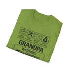 Grandpa Warning T-Shirt — "Spoils Grandkids & Hands Out Biscuits" Funny Grandpa Gift