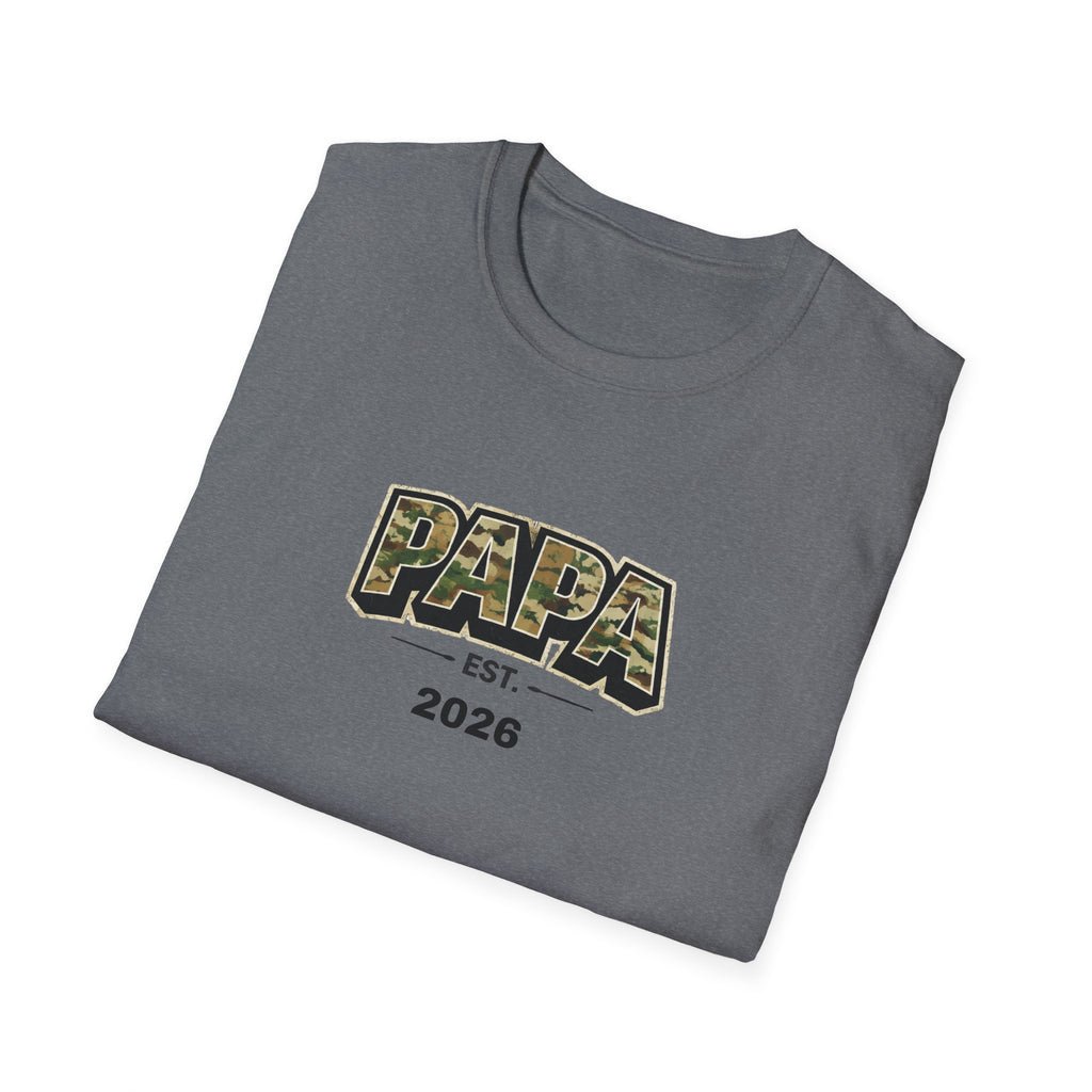 Papa Est. 2026 T-Shirt – Camo Fathers Day New Dad Gift