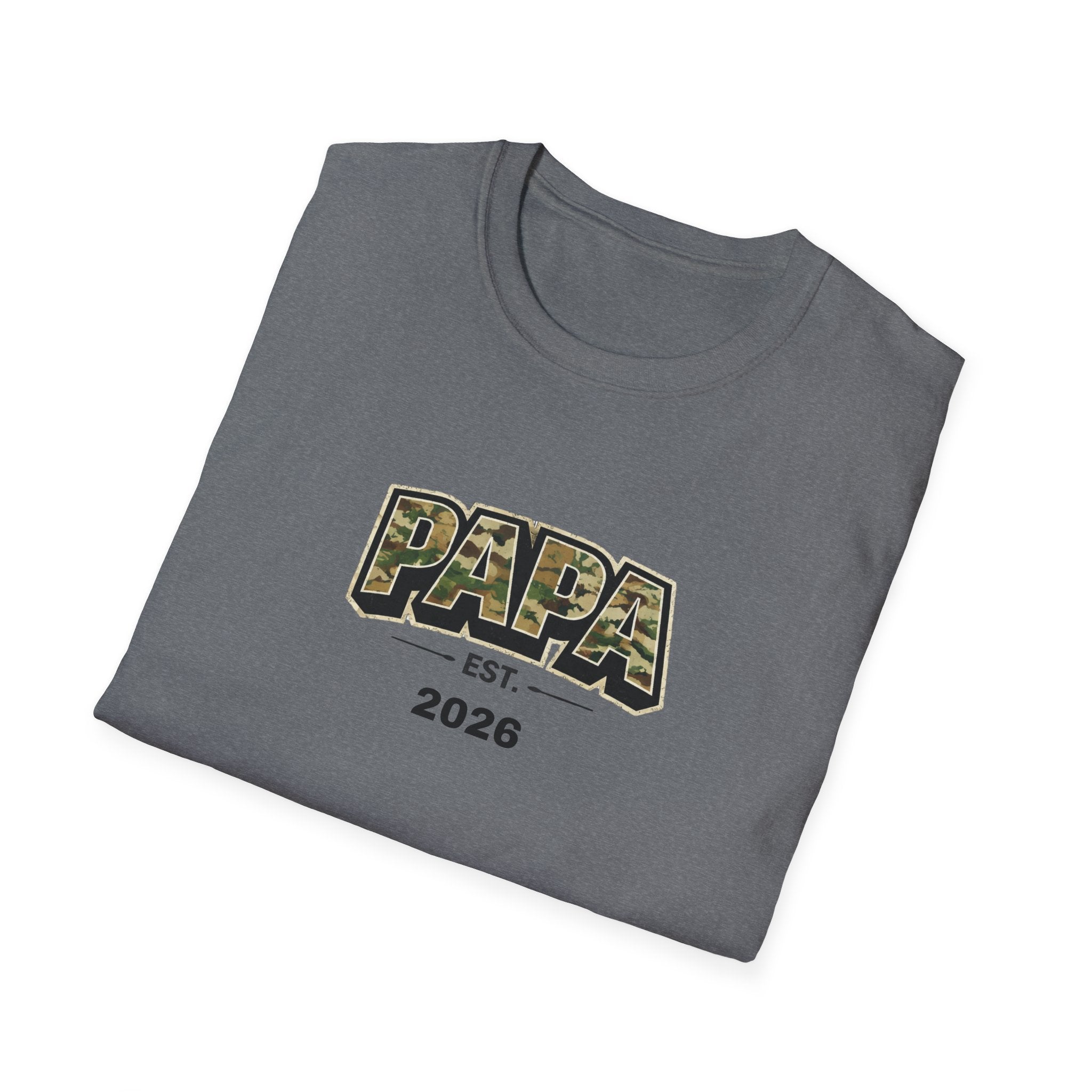 Papa Est. 2026 T-Shirt – Camo Fathers Day New Dad Gift