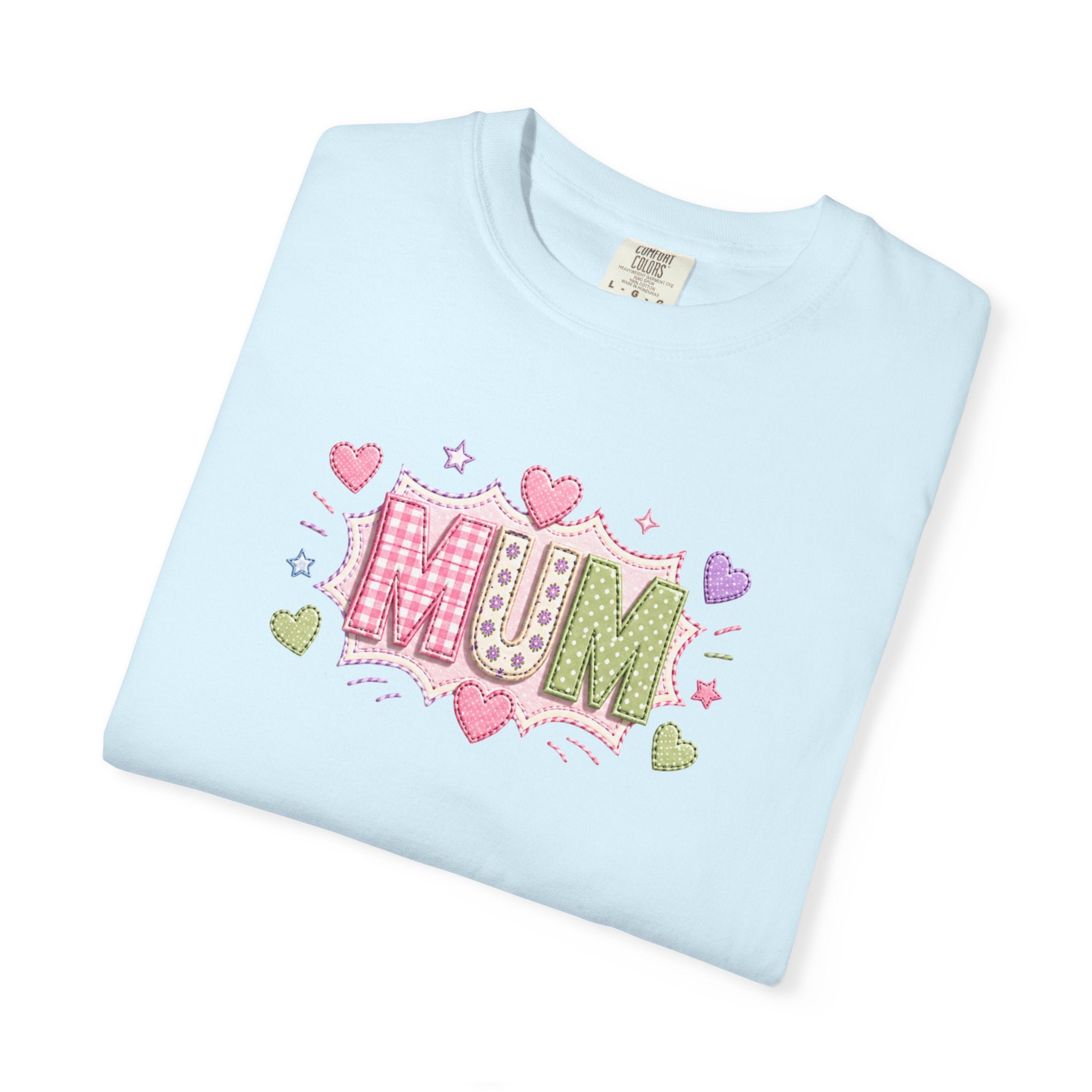 MUM Heart Patch Graphic T-Shirt — Cute Floral Mother’s Day Gift
