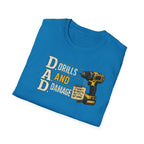 Drills and Damage Dad T-Shirt – Funny Father’s Day Tool Lover Tee