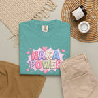 Nana Power T-Shirt — Playful Retro Heart Graphic for Grandmother Gifts