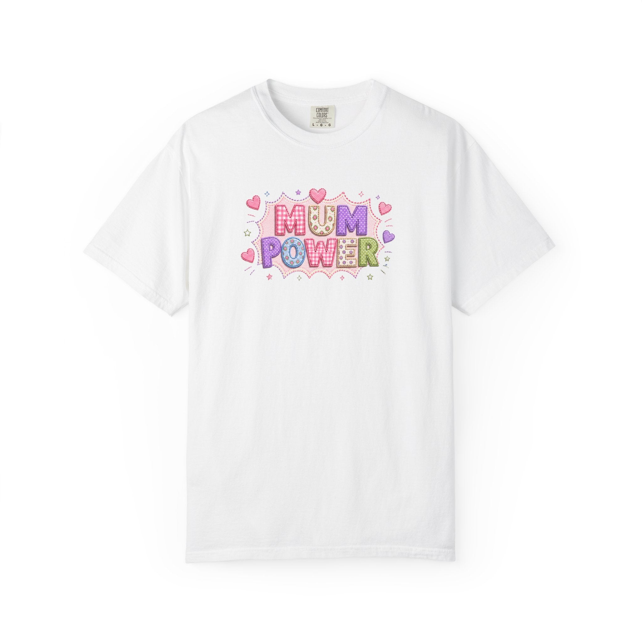 Mum Power T-Shirt — Cute Pink Heart Mothers Day Tee
