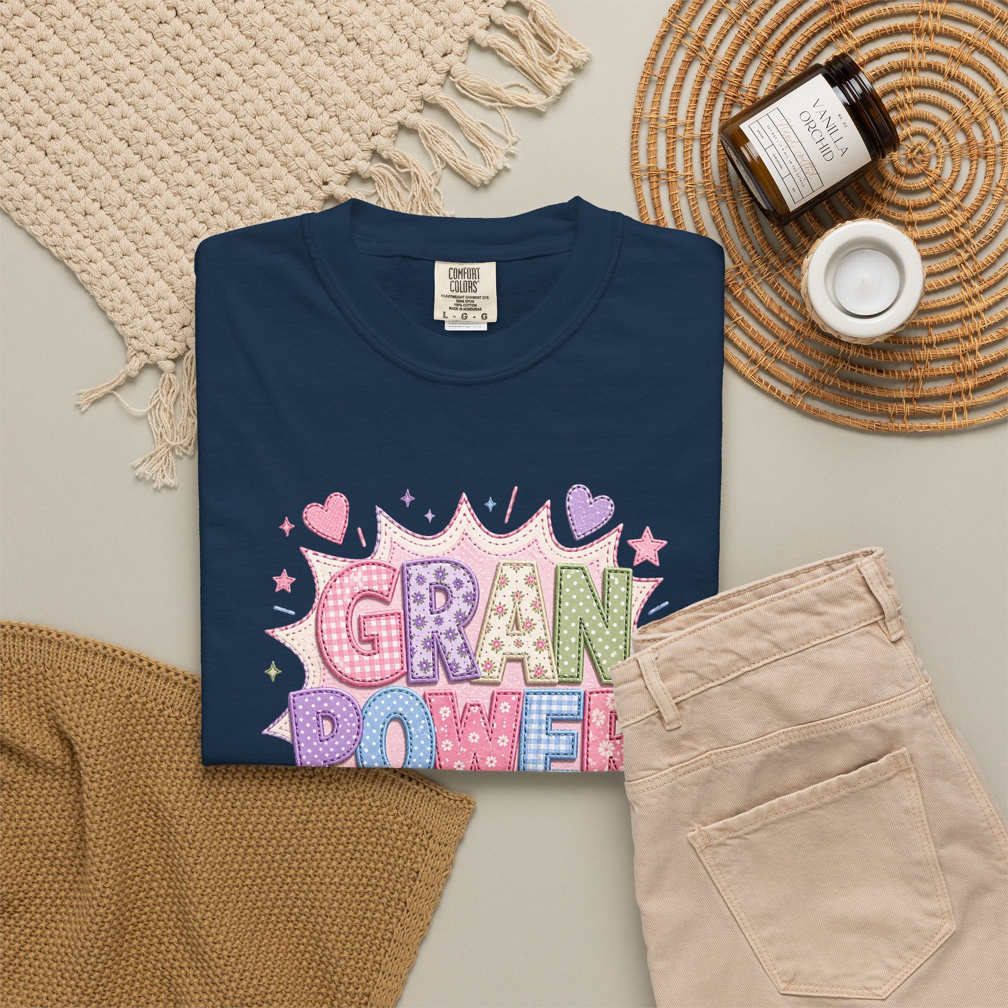 Gran Power T-Shirt — Cute Pastel 'Gran Power' Graphic Tee for Grandparents, Mother's Day Gift