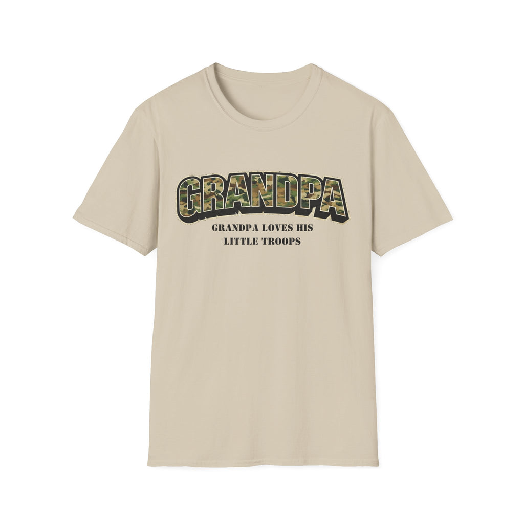 Grandpa Camo T-Shirt — "Grandpa Loves His Little Troops" Military Dad Gift