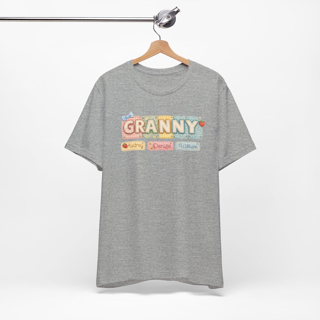 Granny Retro Nameplate T‑Shirt — Personalized Grandma Tee