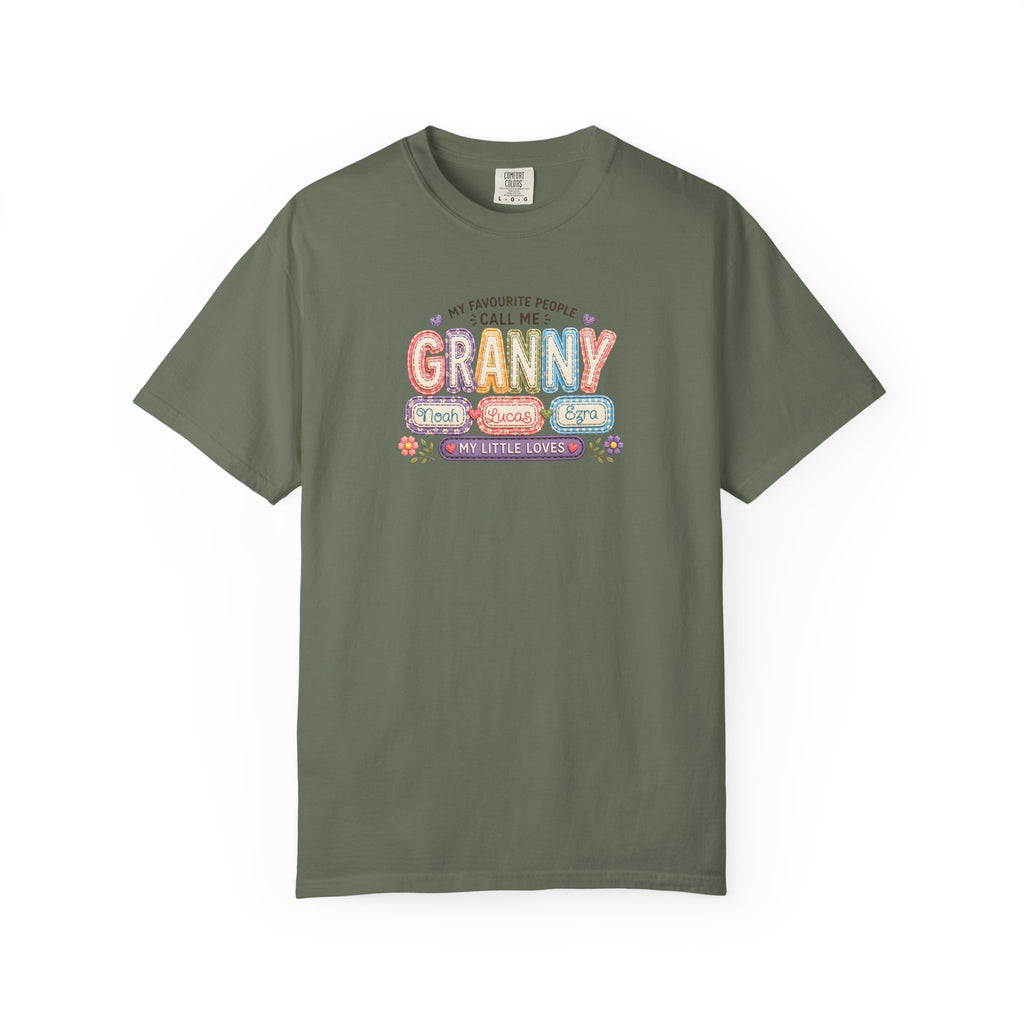 Granny Floral Retro Tee — "My Favourite People Call Me Granny"
