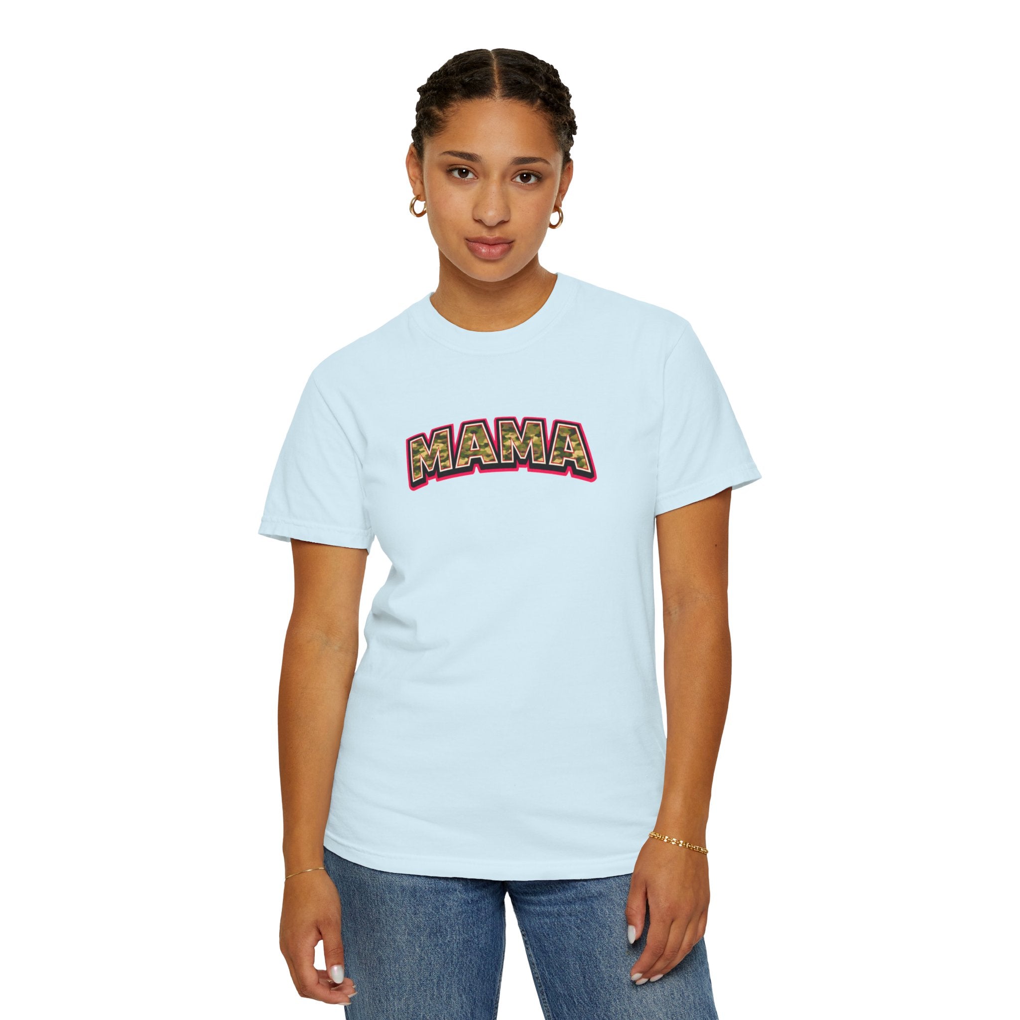 Mama Camo Retro T-Shirt — Vintage Lettering Mother's Day Tee