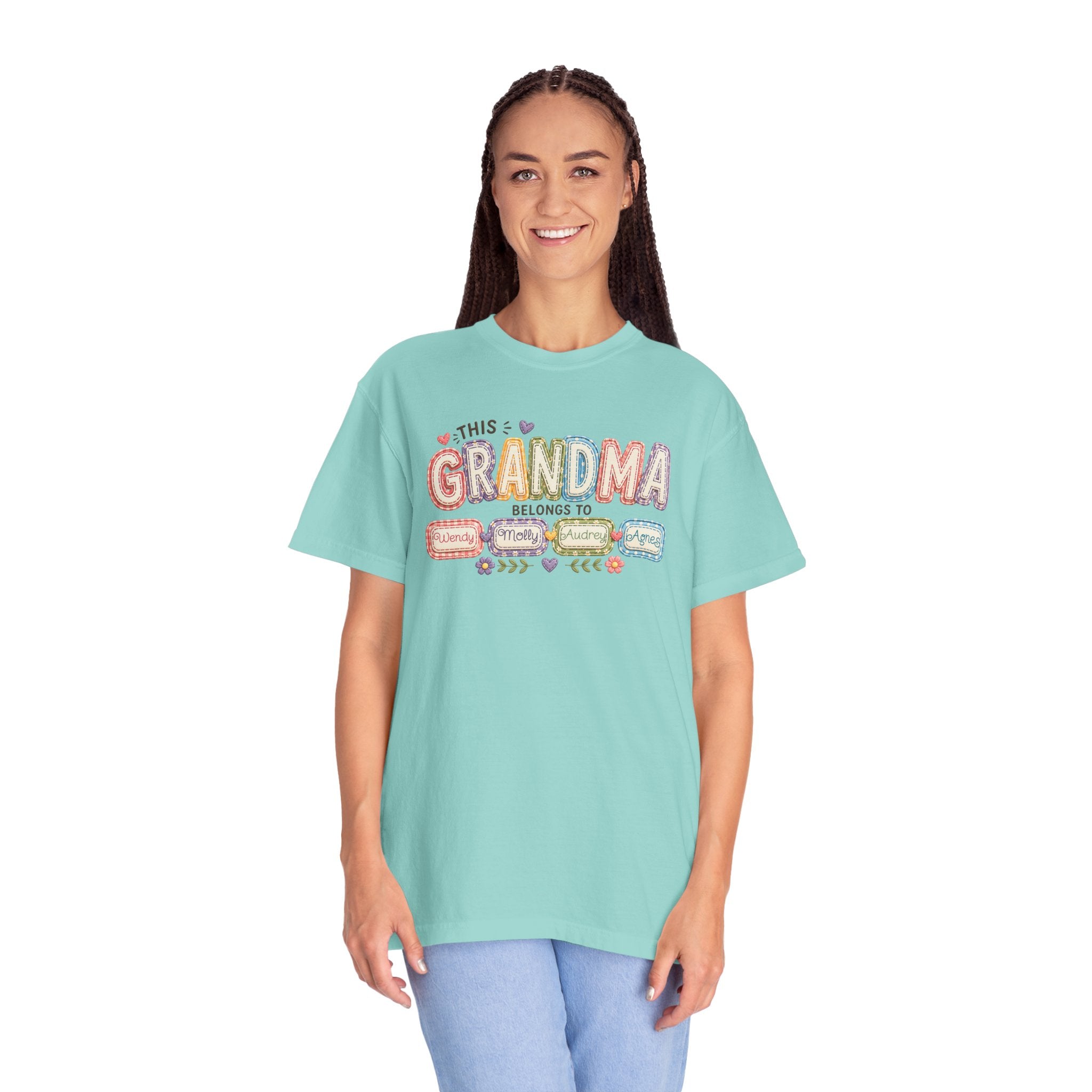 Grandma Belongs To Cute Pastel Family Names T-Shirt