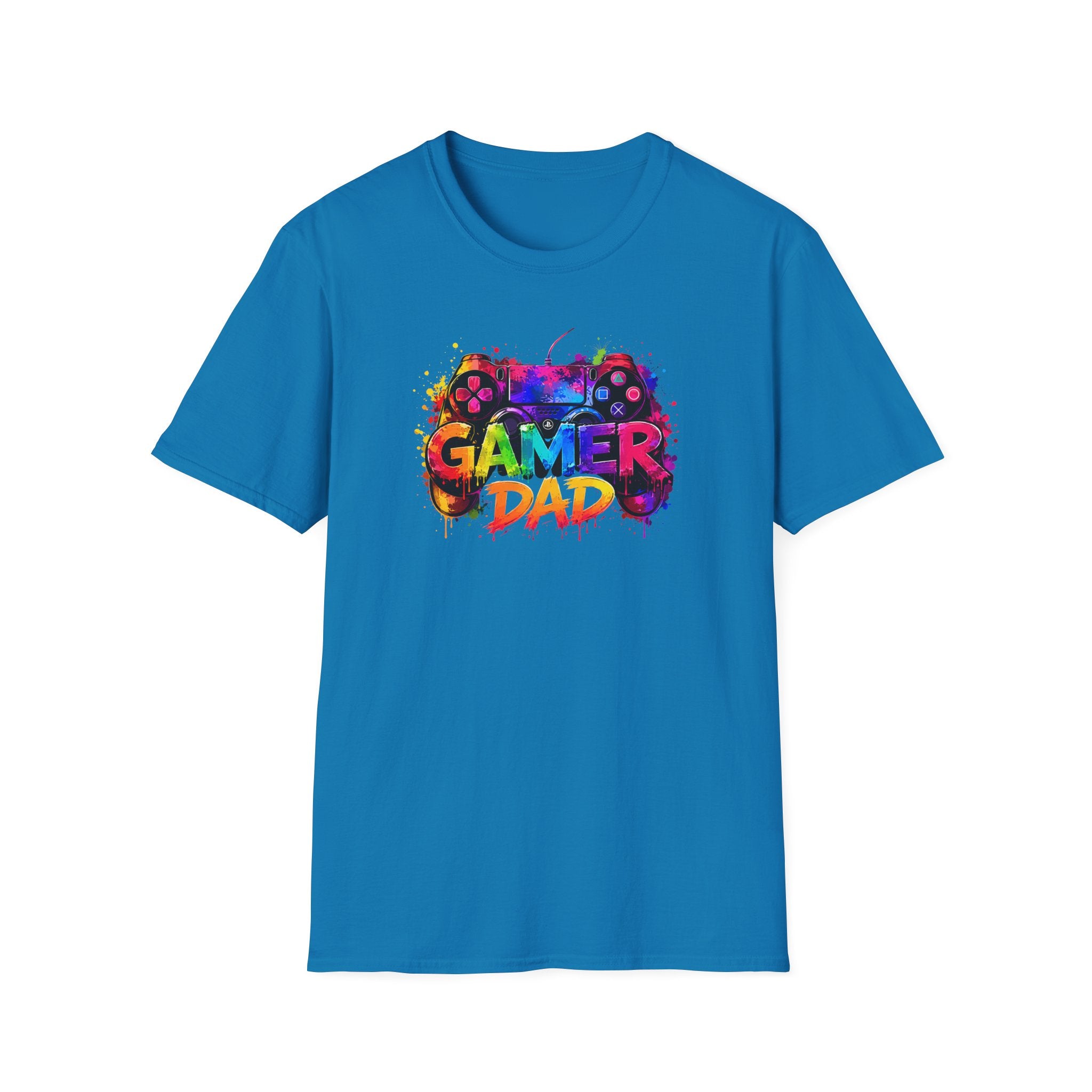 Gamer Dad Colourful Controller Design T-Shirt