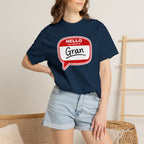 Hello My Name Is Gran T-Shirt – Funny Name Badge Tee for Grandmothers