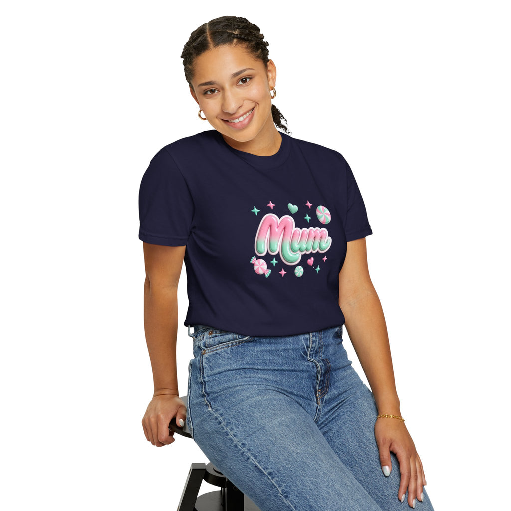 Mum Pastel Candy Script T-Shirt