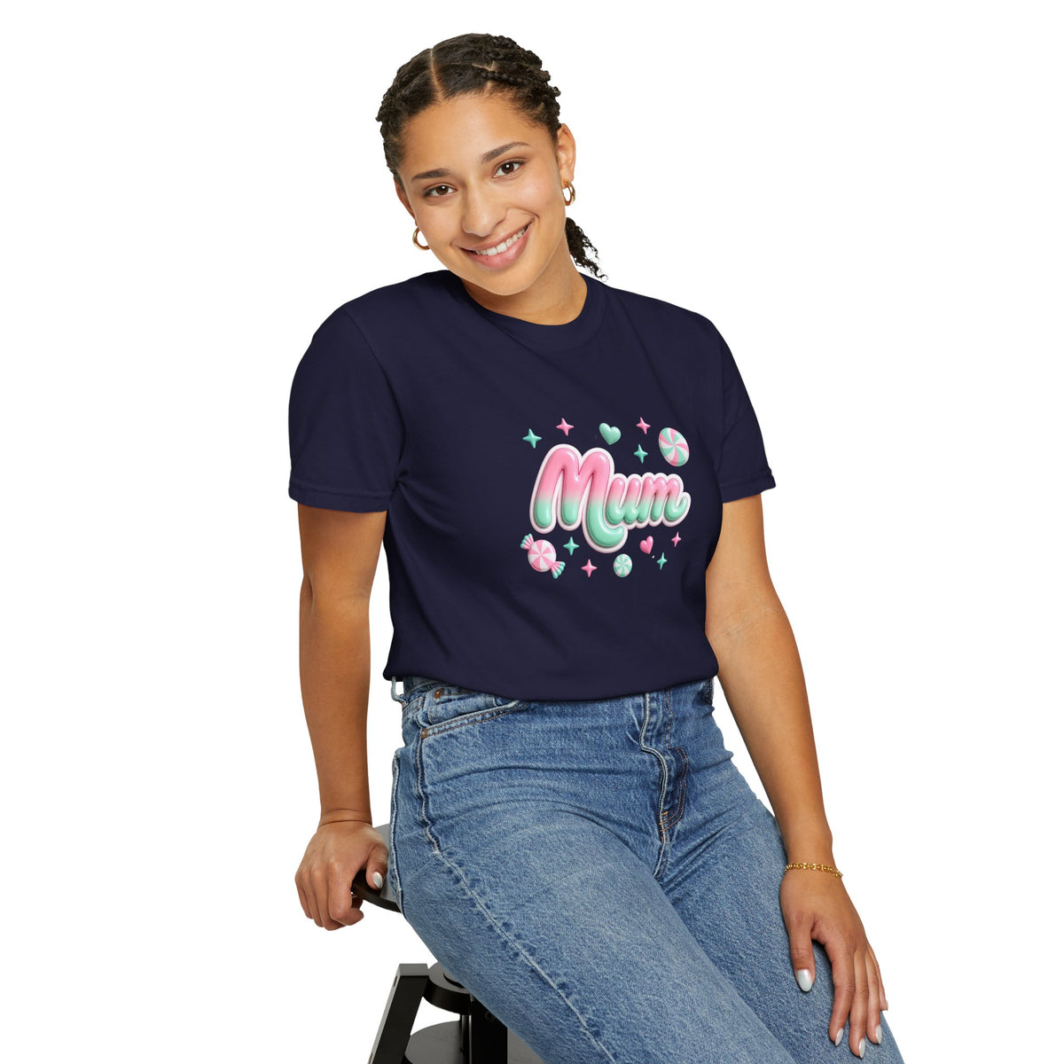 Mum Pastel Candy Script T-Shirt