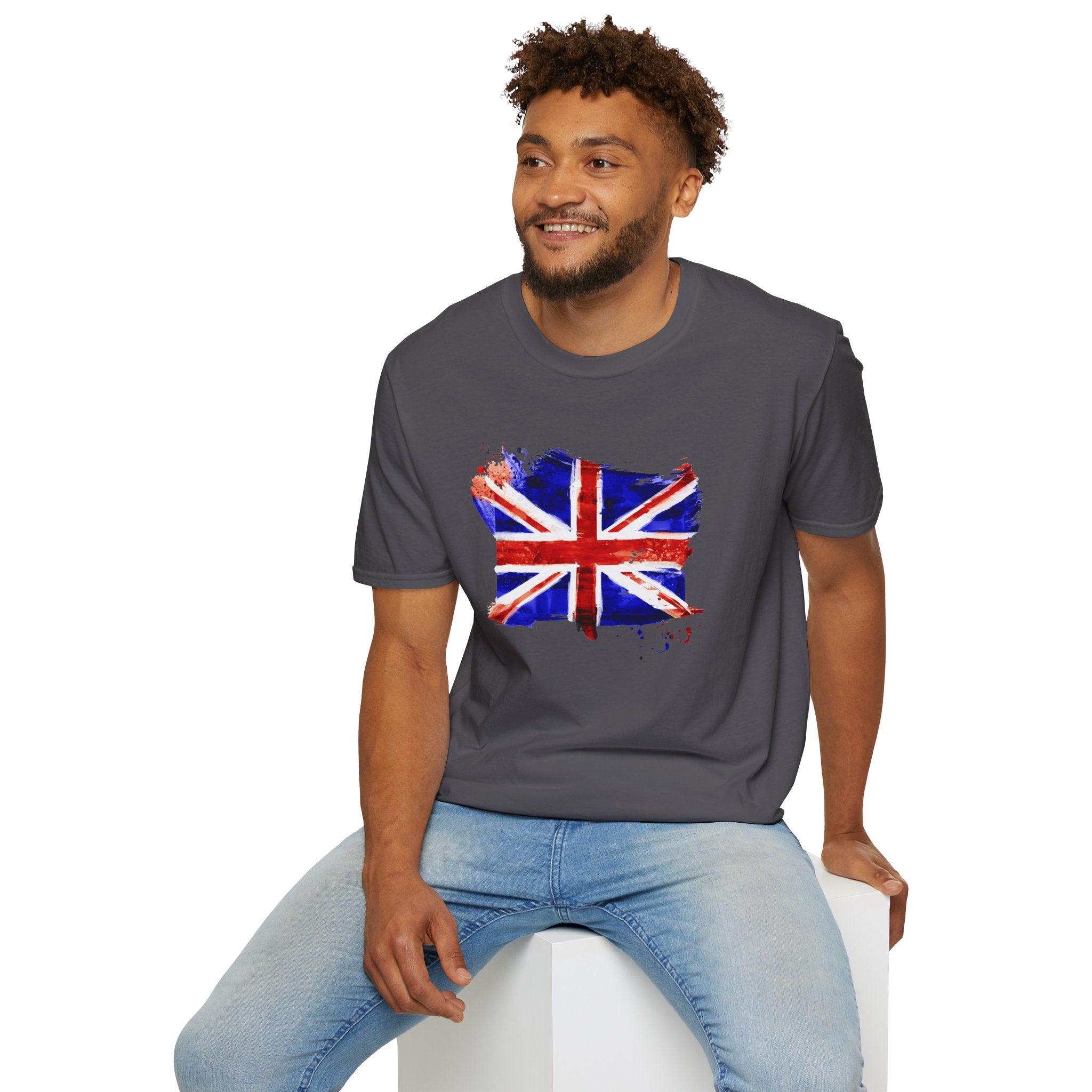 Union Jack Paint Brush UK Flag T-Shirt — British Pride Graphic Tee