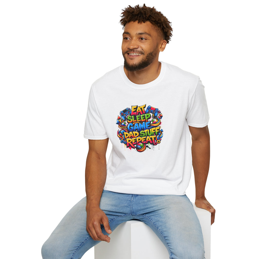 “Eat Sleep Game Dad Stuff Repeat” T-Shirt