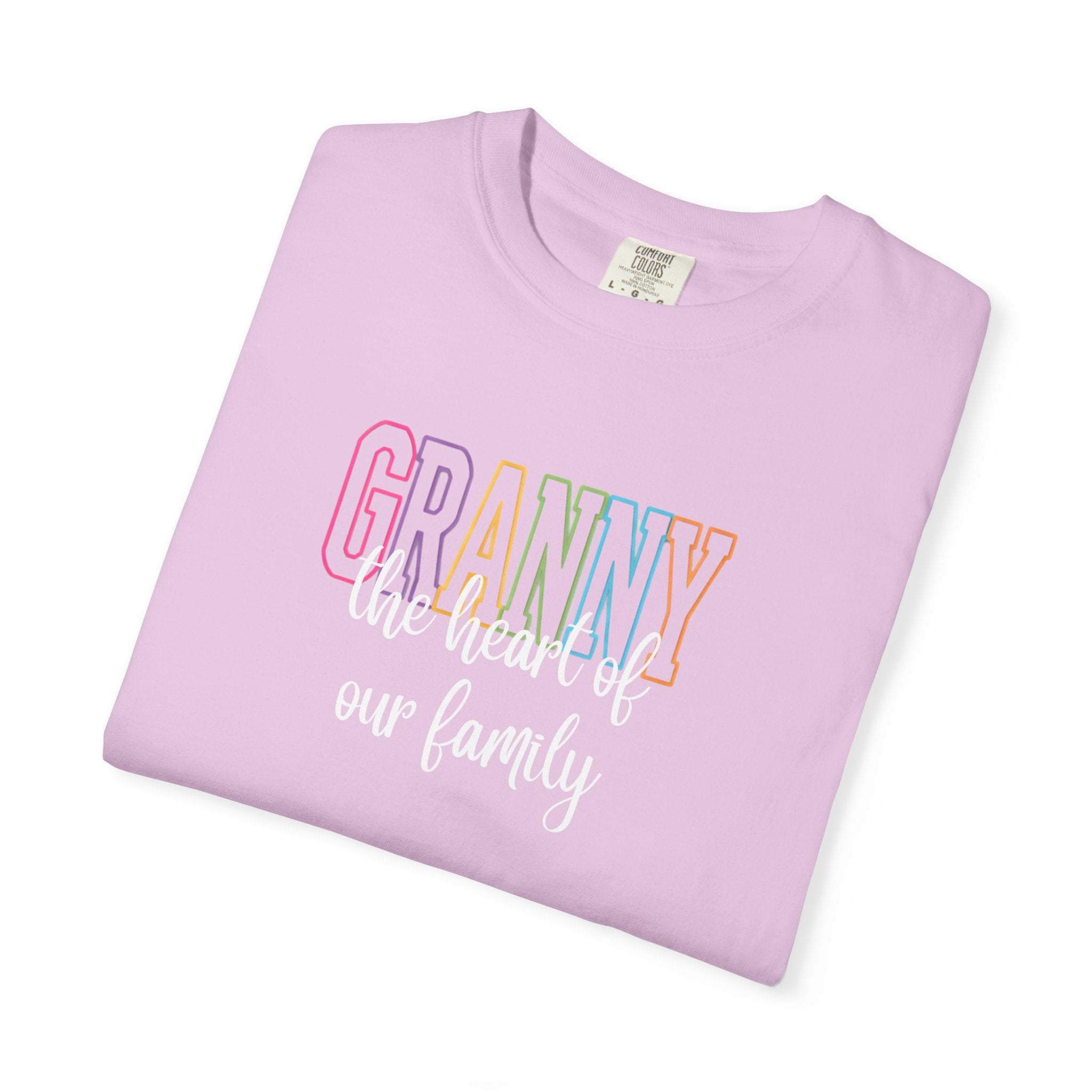 Grandma T-Shirt — "Grandma the Heart of Our Family" Pastel Comfort Tee