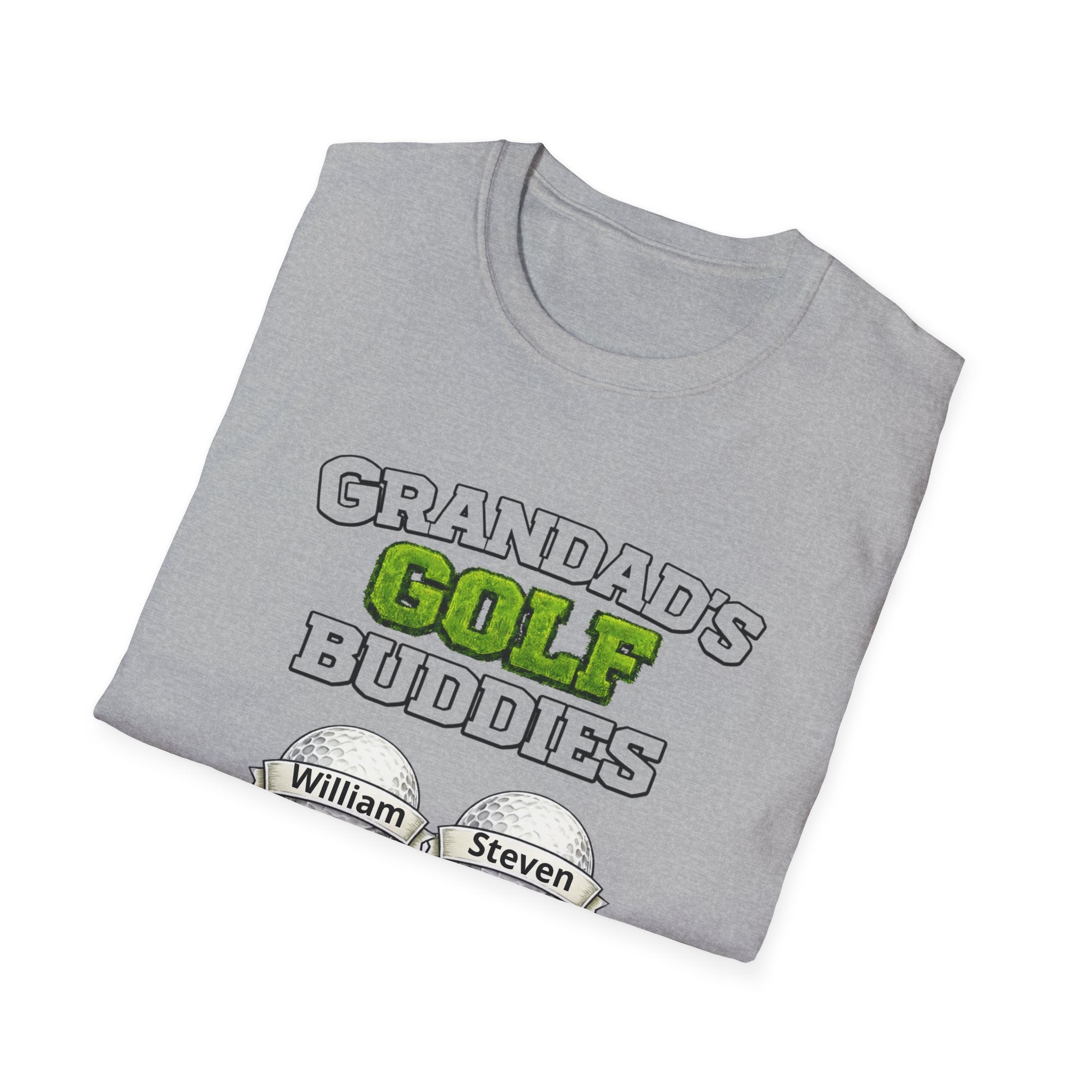 Grandad's Golf Buddies T-Shirt — Personalized Names Golf Tee