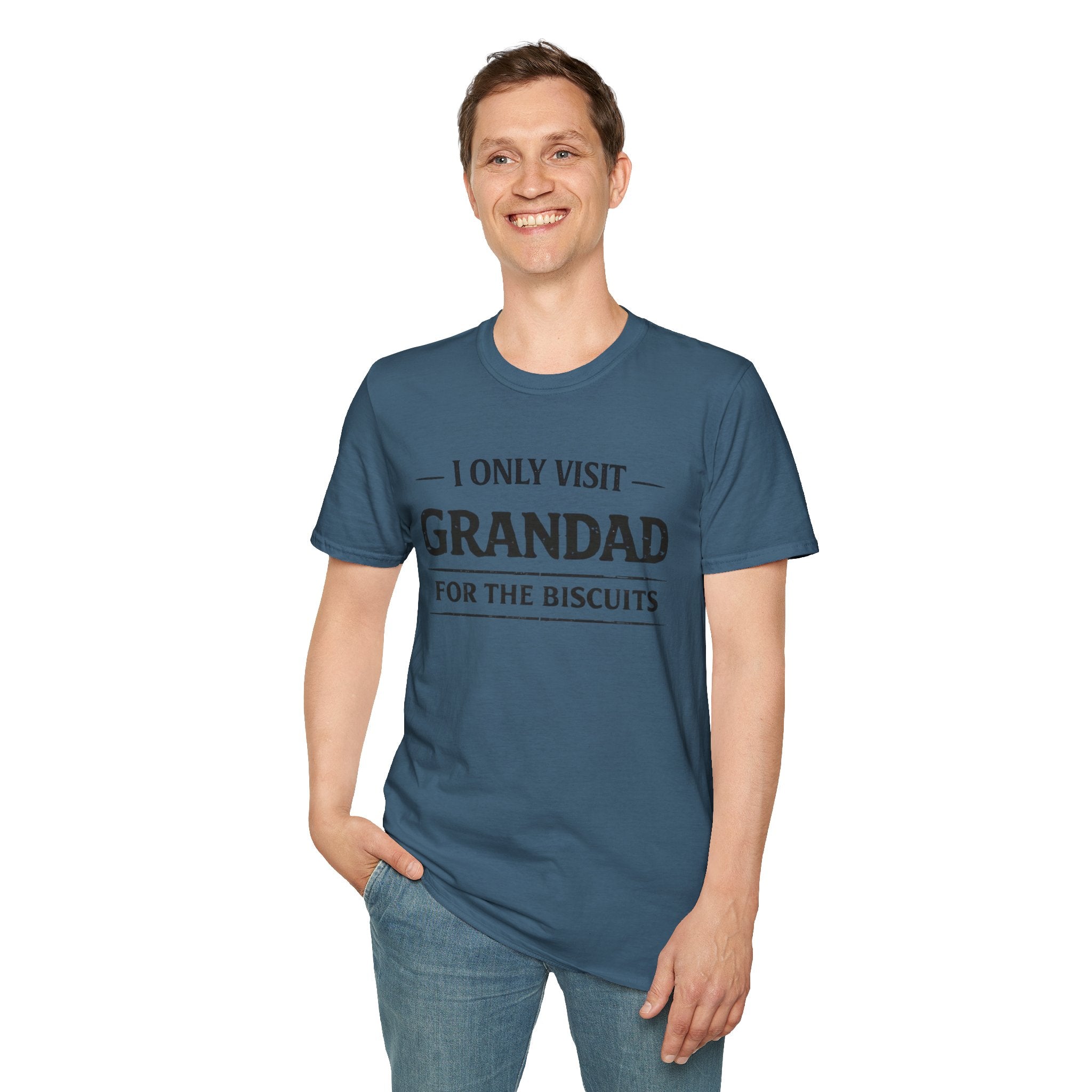Grandad Biscuits T-Shirt — "I Only Visit Grandad for the Biscuits" Funny Grandpa Tee