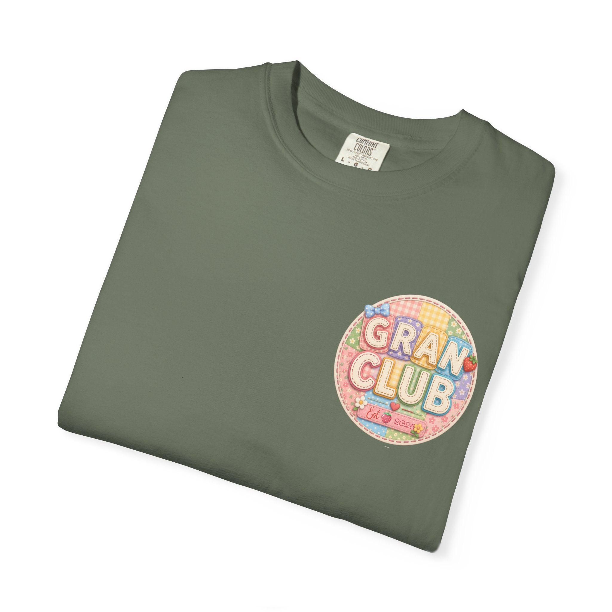 T-Shirt — "Gran Club" Retro Floral Badge Tee