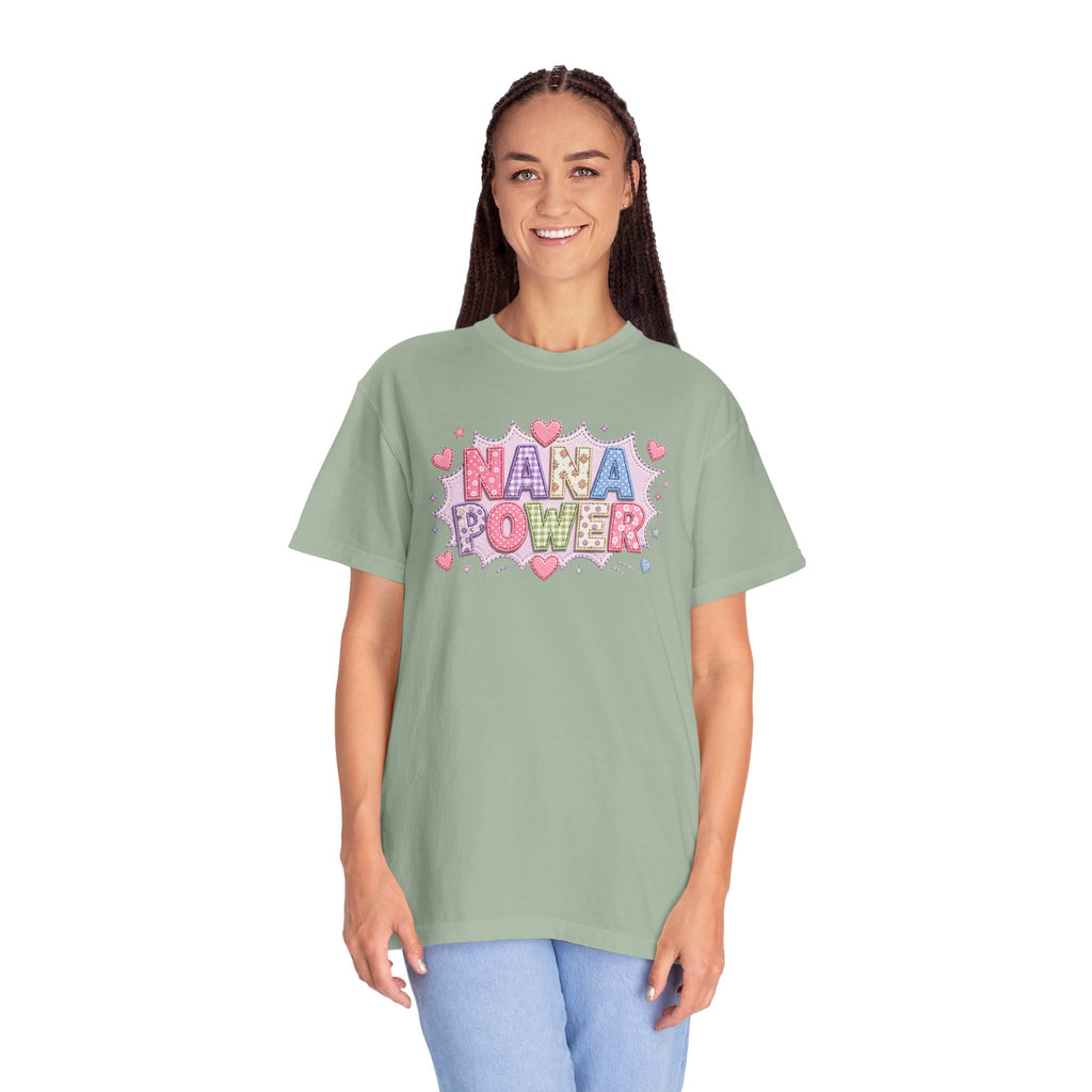 Nana Power T-Shirt — Playful Retro Heart Graphic for Grandmother Gifts