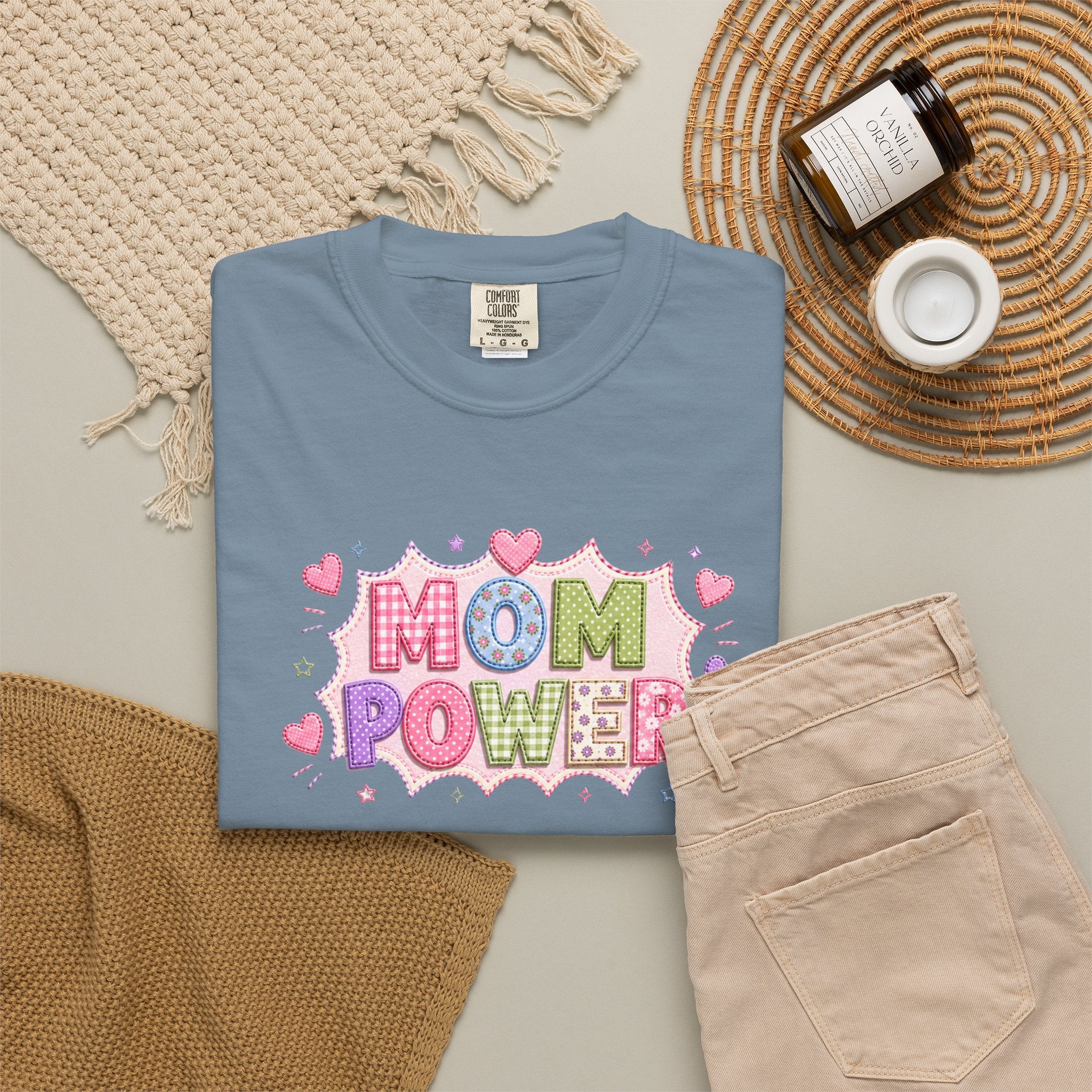 Mom Power T-Shirt — Cute Pastel Heart Mother's Day Tee