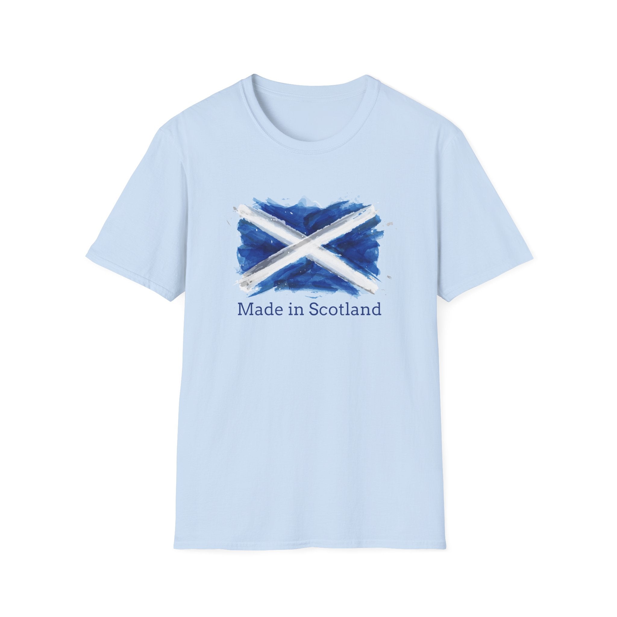 Made in Scotland T-Shirt — Watercolor Saltire Flag Tee