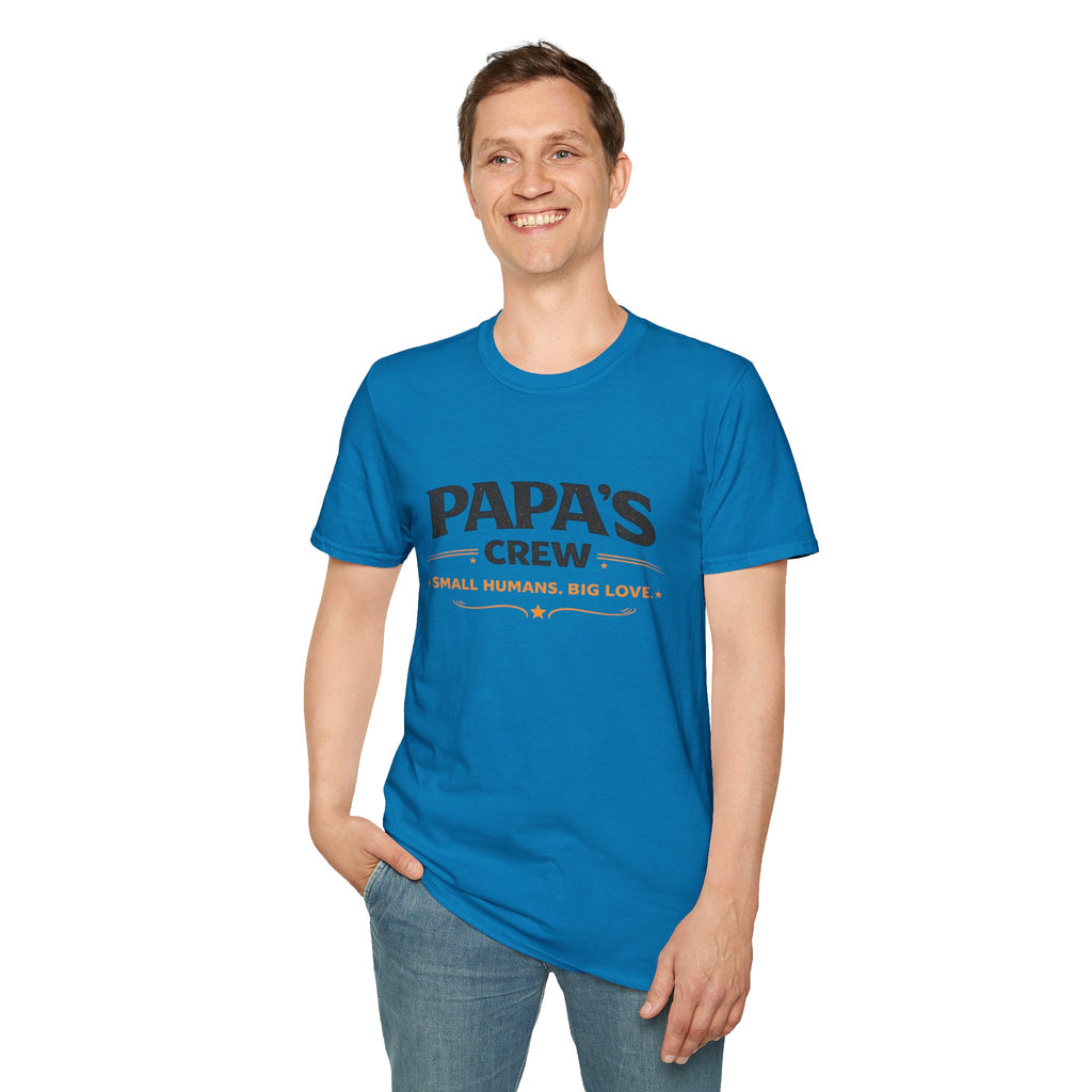 Papa's Crew T-Shirt — "Small Humans, Big Love" Grandpa Gift