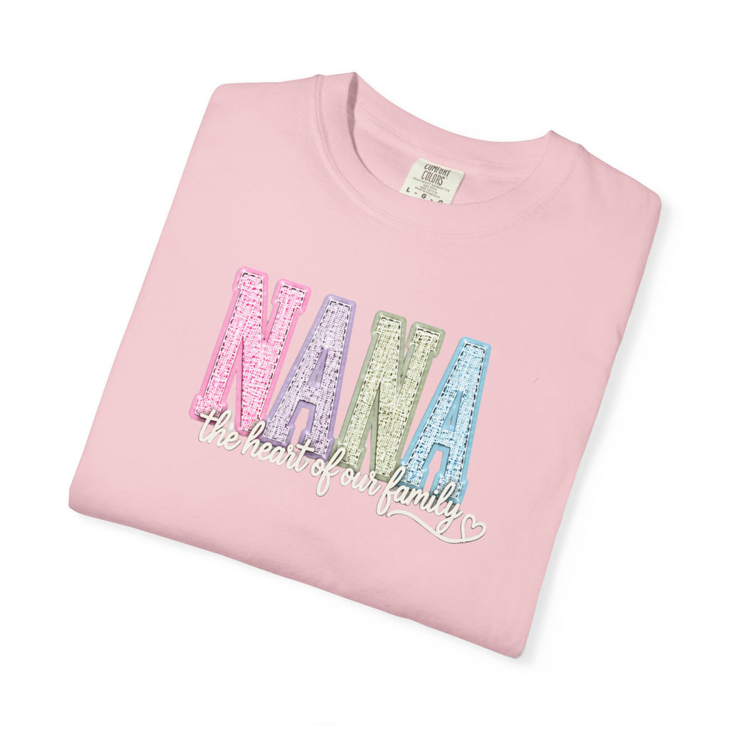 NANA Pastel Patchwork T-Shirt — "The Heart of Our Family" Gift