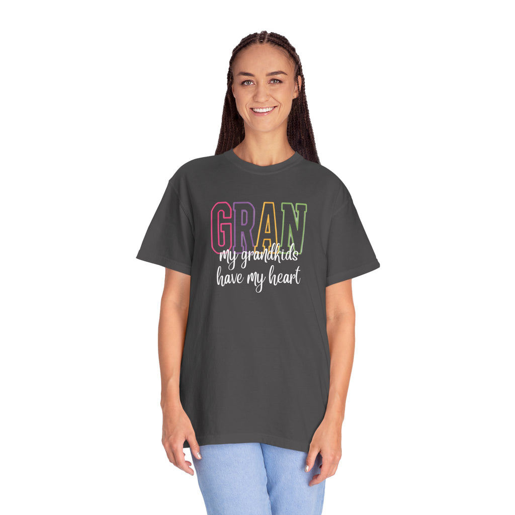 T-Shirt — "Gran my grandkids have my heart" Pastel Graphic Grandma Tee