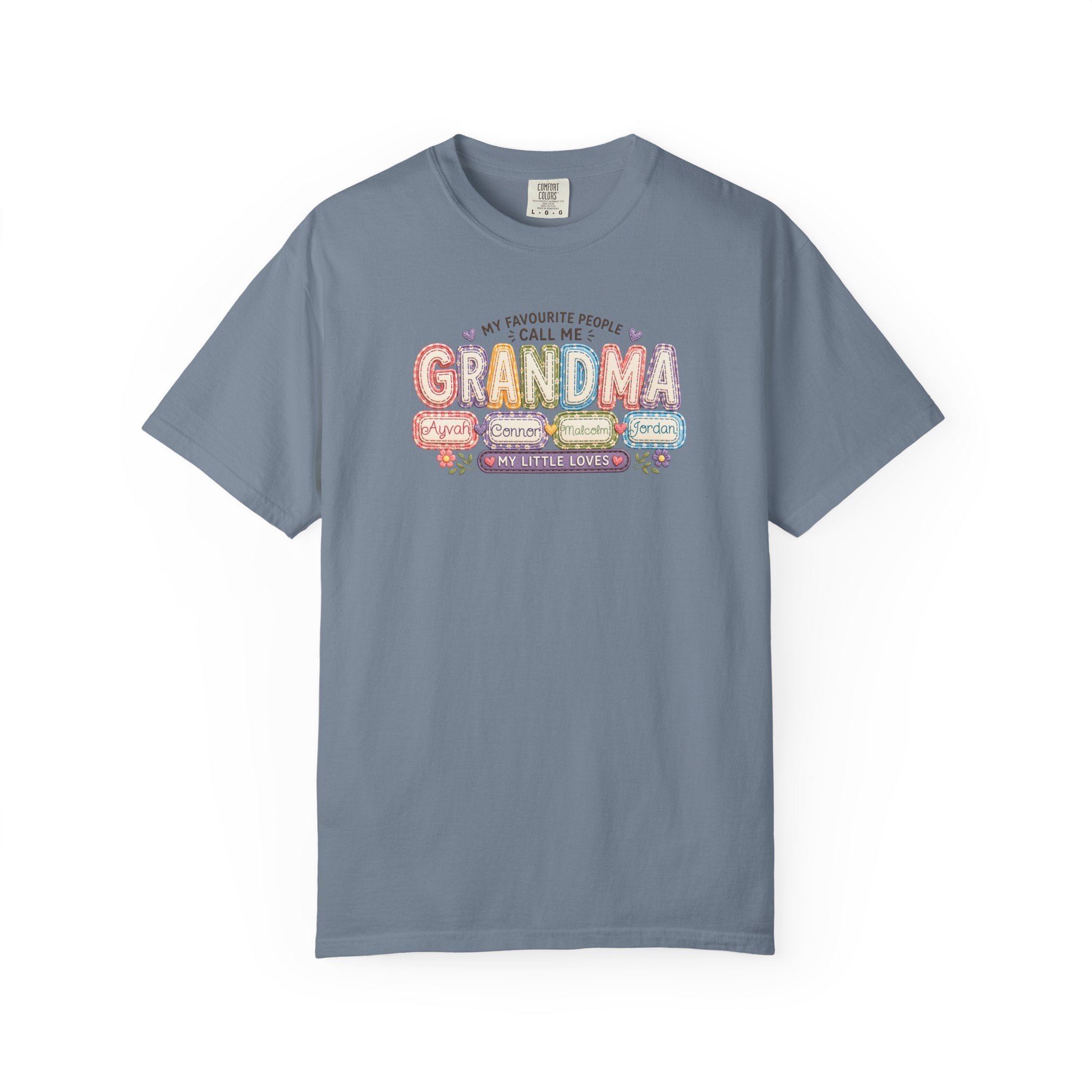 Grandma T-Shirt - My Favorite People Call Me Grandma (Cute Floral Retro Design)