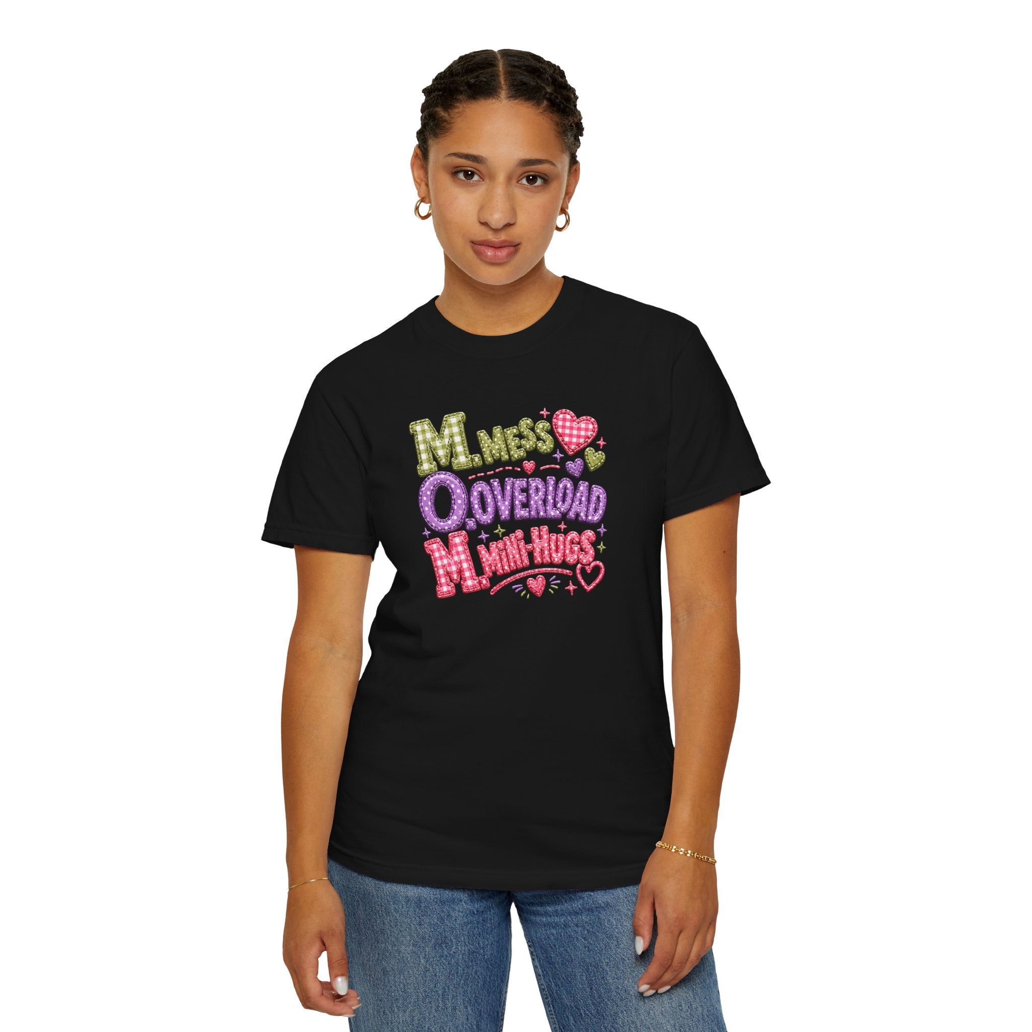 T‑Shirt — "Moms Overload Mini-Hugs" Cute Colorful Graphic Tee