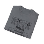 Papa Warning T-Shirt — Funny Grandpa Gift, 'Spoils Grandkids & Hands Out Biscuits' Tee