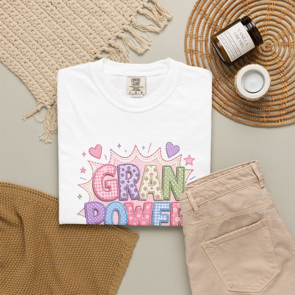 Gran Power T-Shirt — Cute Pastel 'Gran Power' Graphic Tee for Grandparents, Mother's Day Gift