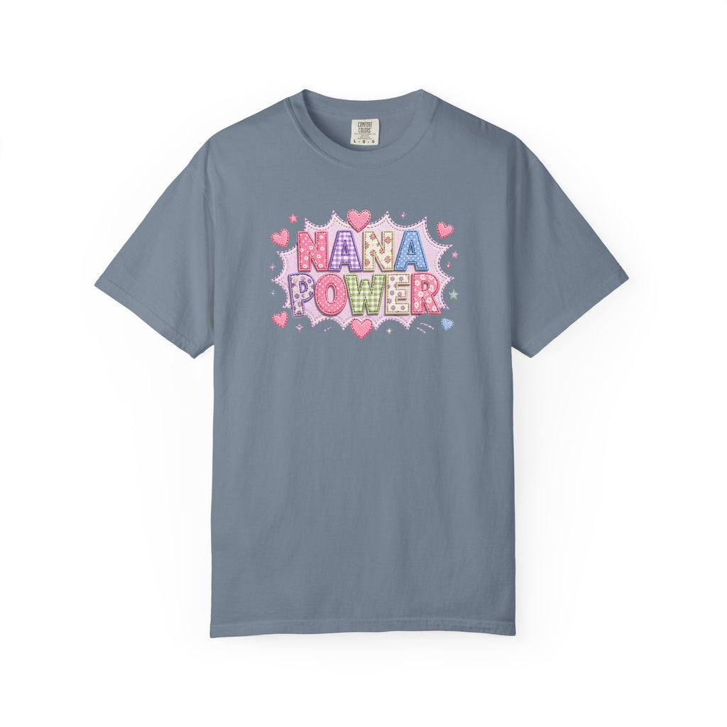 Nana Power T-Shirt — Playful Retro Heart Graphic for Grandmother Gifts