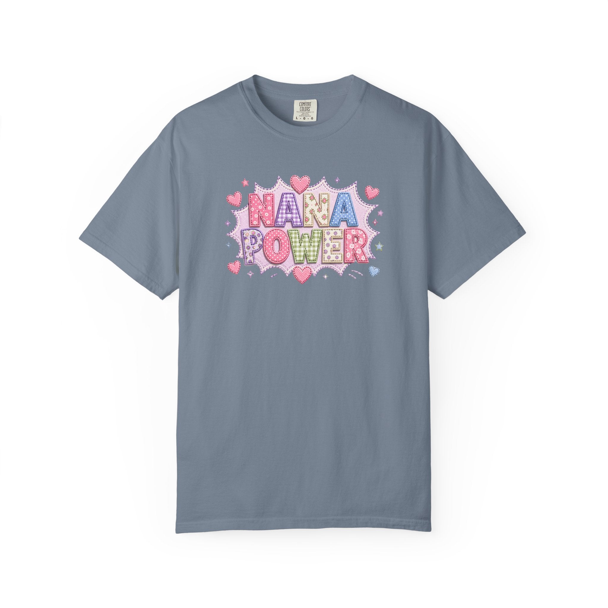 Nana Power T-Shirt — Playful Retro Heart Graphic for Grandmother Gifts
