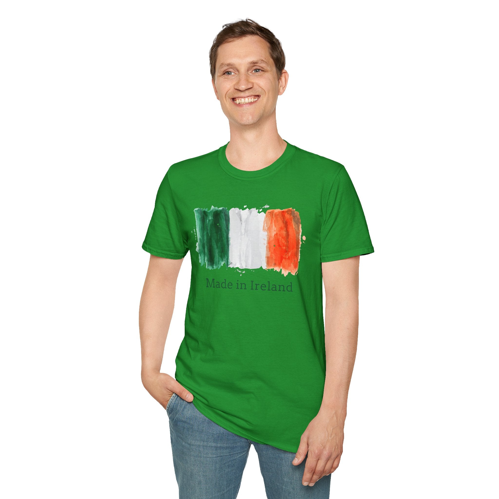 Made in Ireland T-Shirt — Watercolor Irish Flag Tee