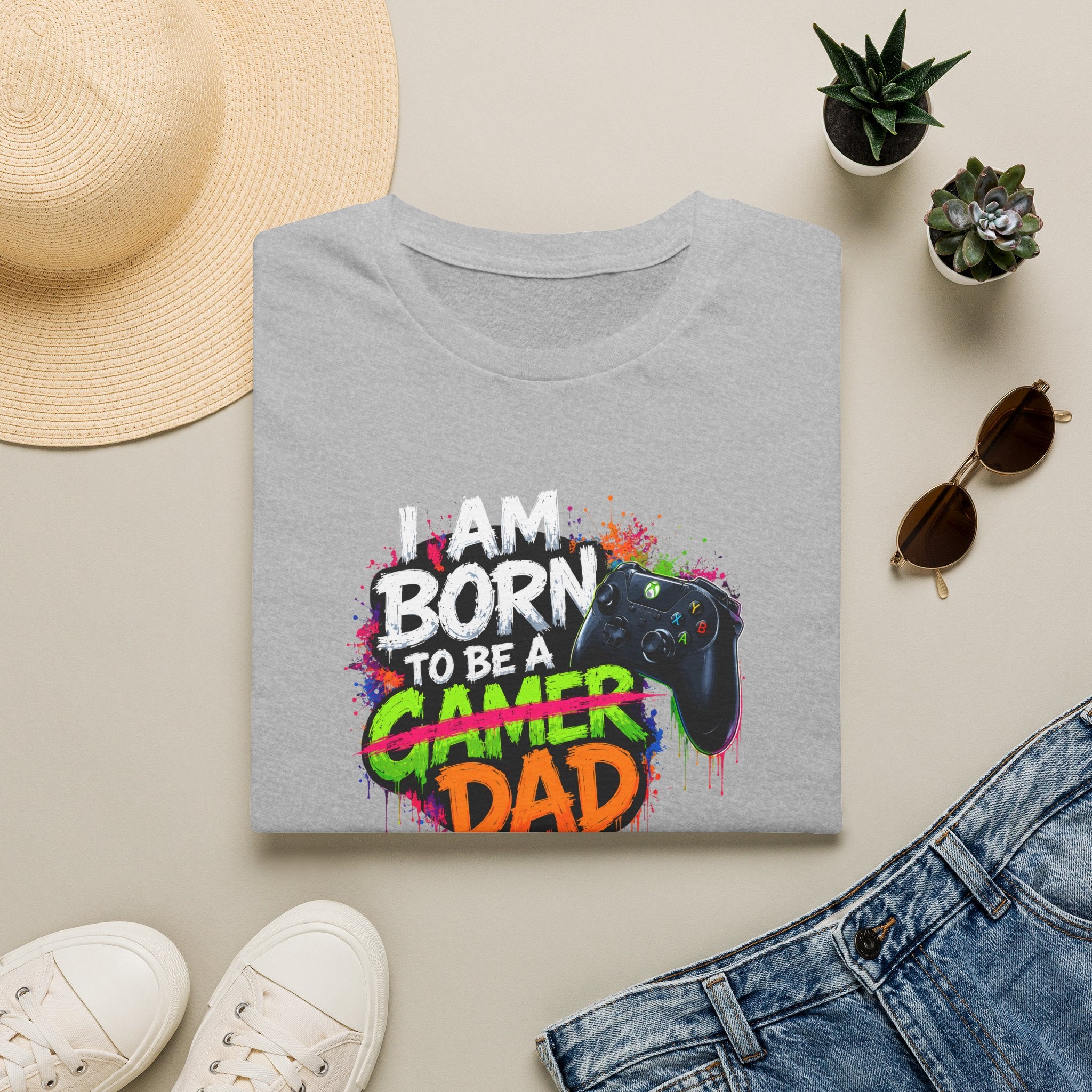 "I Am Born To Be A Gamer Dad" T‑Shirt