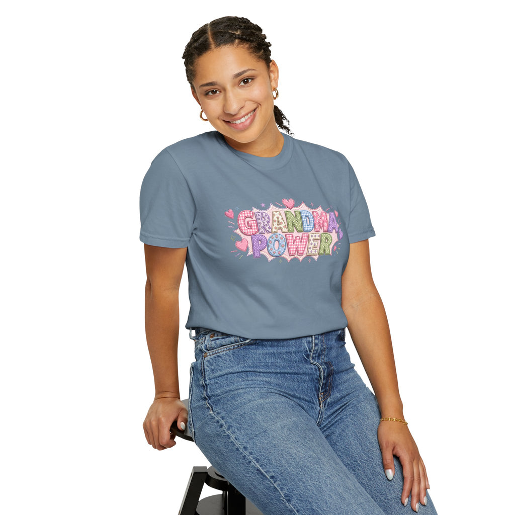 Grandma Power T-Shirt — Cute Heart Graphic Tee for Grandmothers