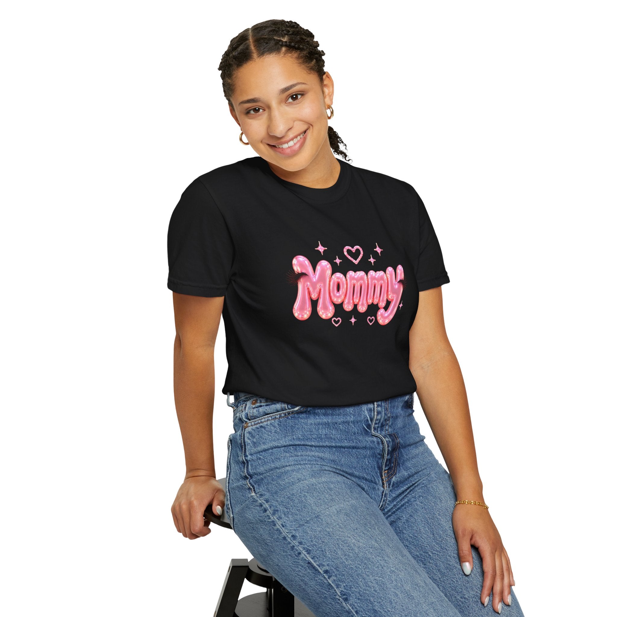 MOMMY Pink Balloon Eyelashes T-Shirt