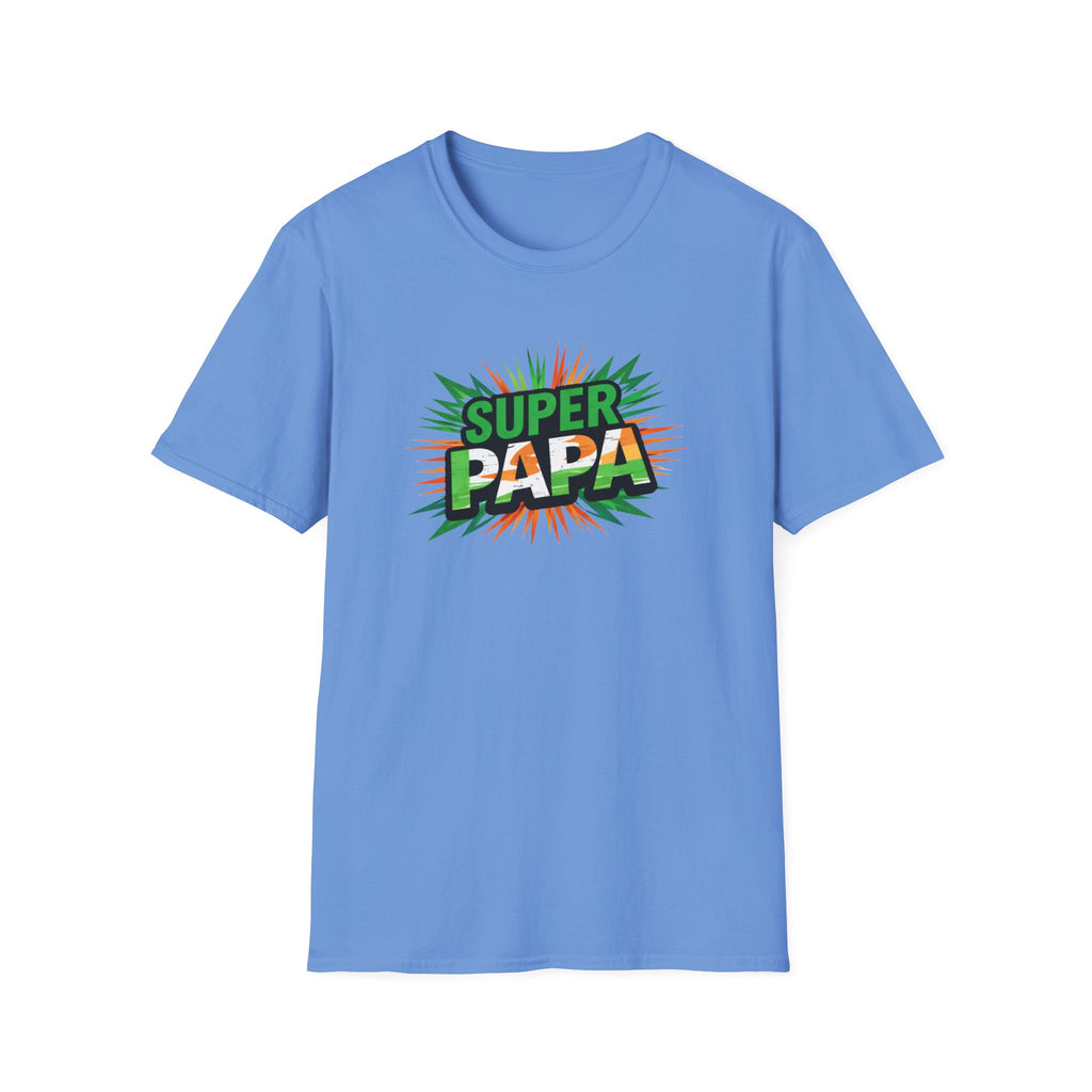 Super Papa Ireland Flag/Irish themed T-Shirt – Comic-Style Father’s Day Tee