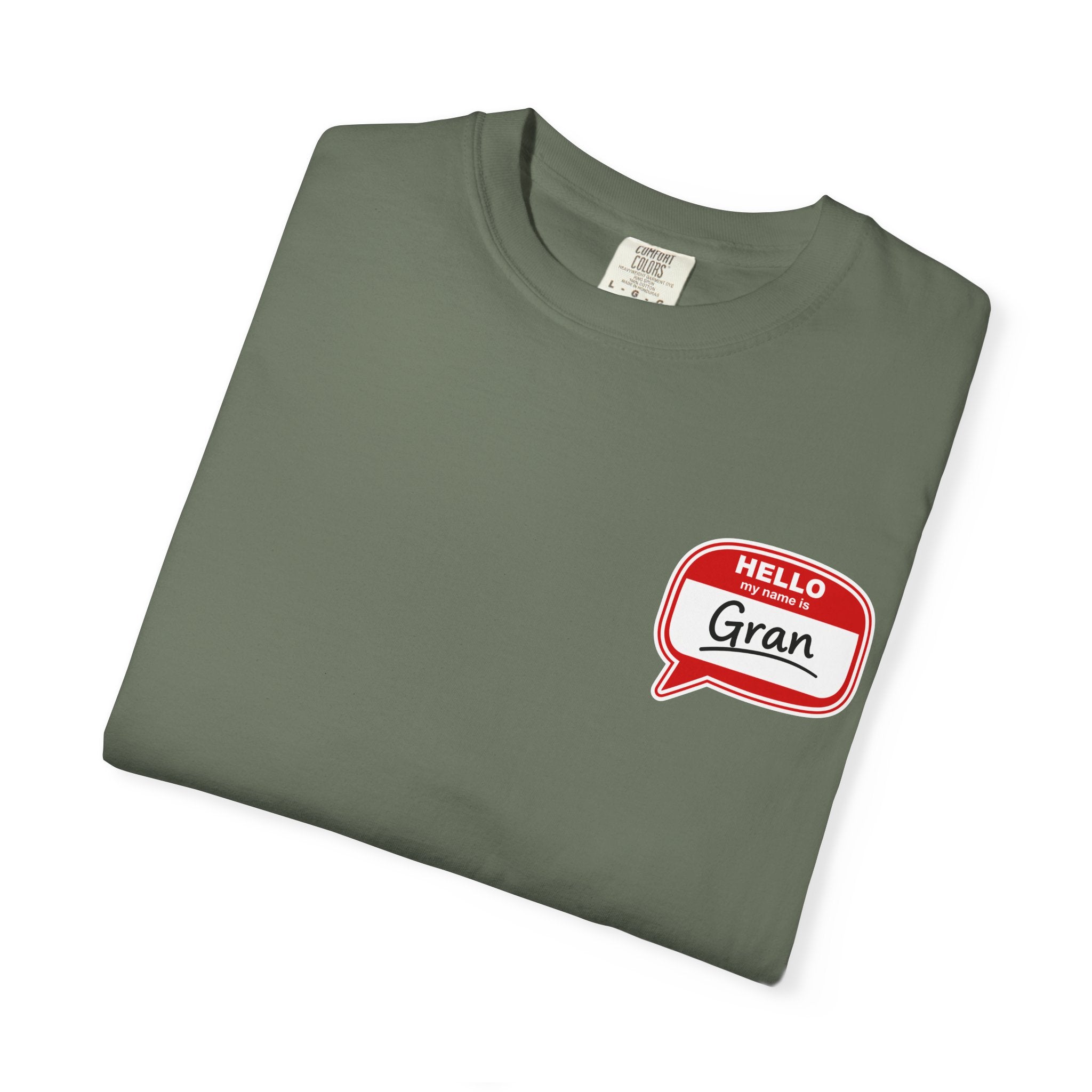 Hello Gran T-Shirt — Cute Retro Name Tag Tee for Grandmothers, Mother's Day Gift