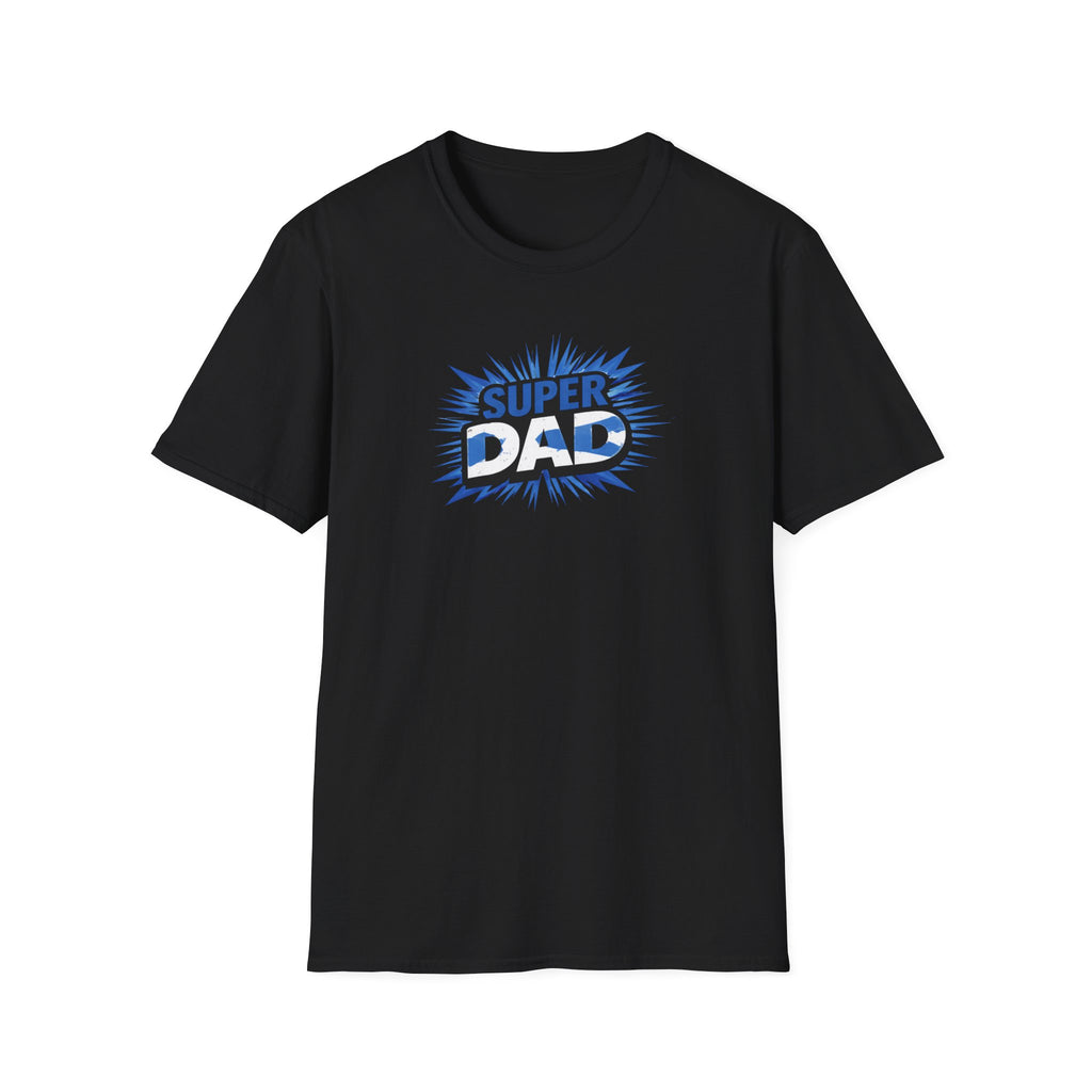 Super Dad T-Shirt — Scotland Flag themed Comic-Style Father's Day Gift