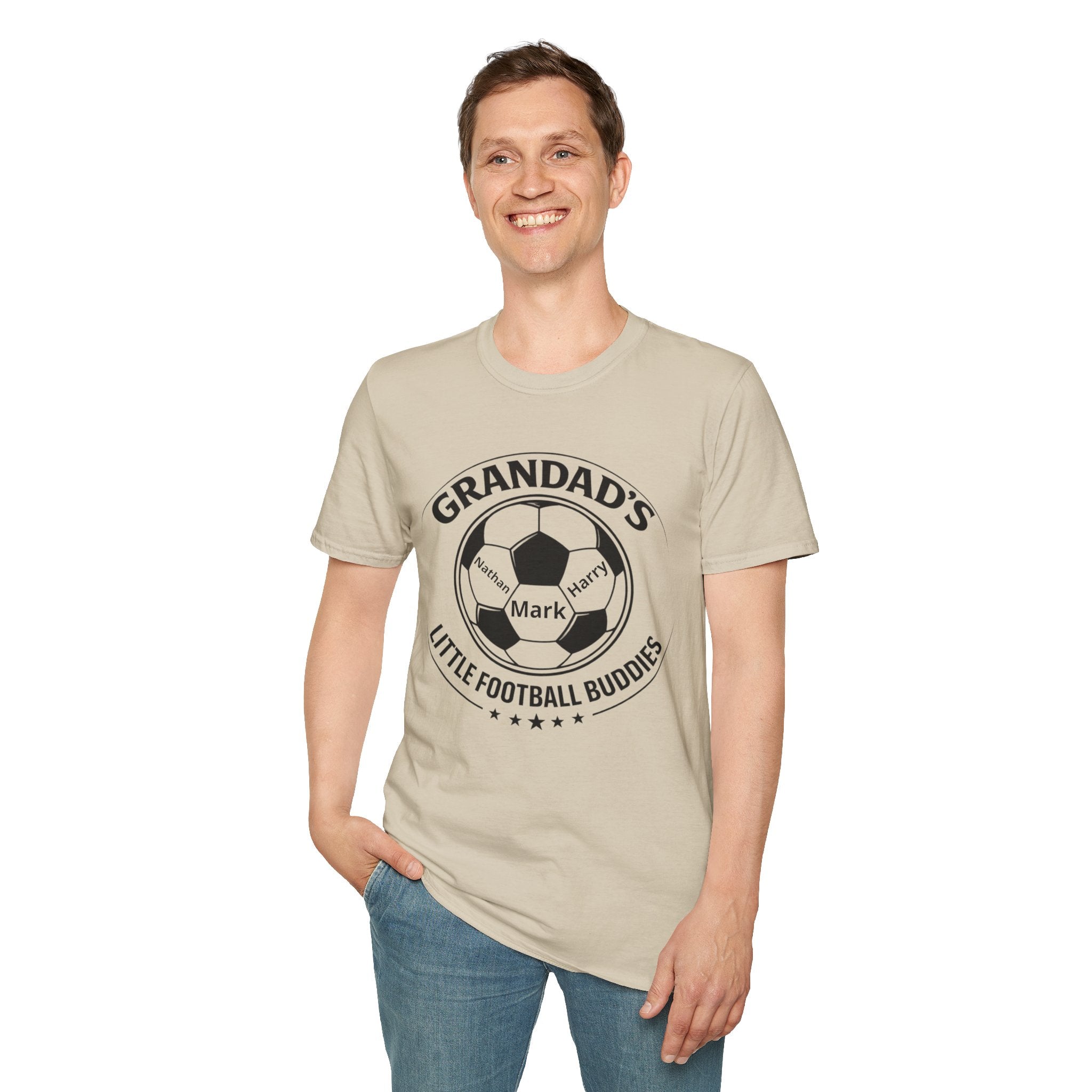 Grandad's Little Football Buddies T-Shirt — Personalized Soccer Grandpa Tee