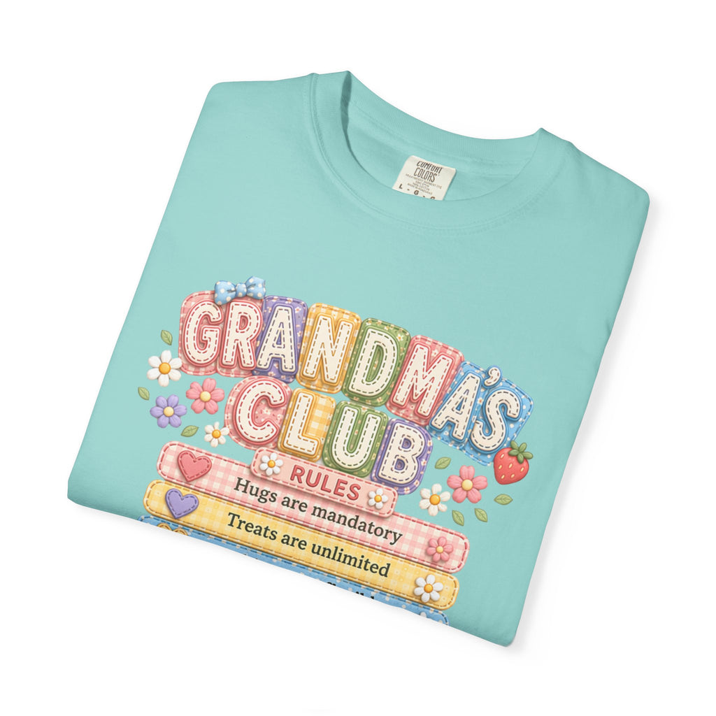 Grandma's Club T-Shirt — Cute Floral 'Grandma's Club' Rules Tee